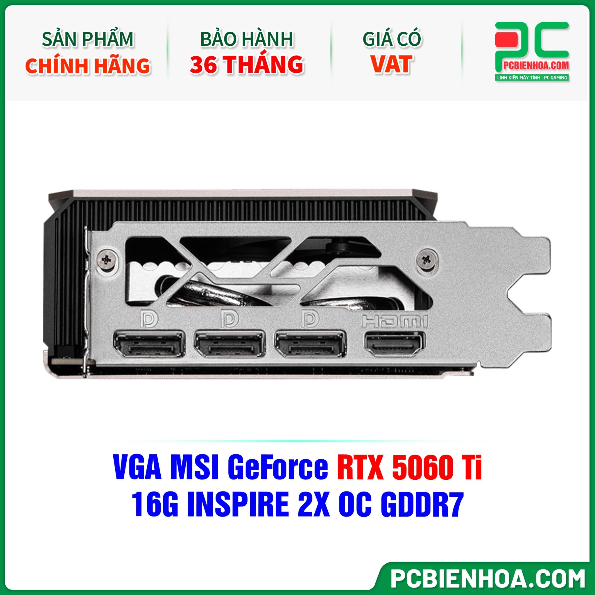 VGA MSI GeForce RTX 5060 Ti 16G INSPIRE 2X OC GDDR7