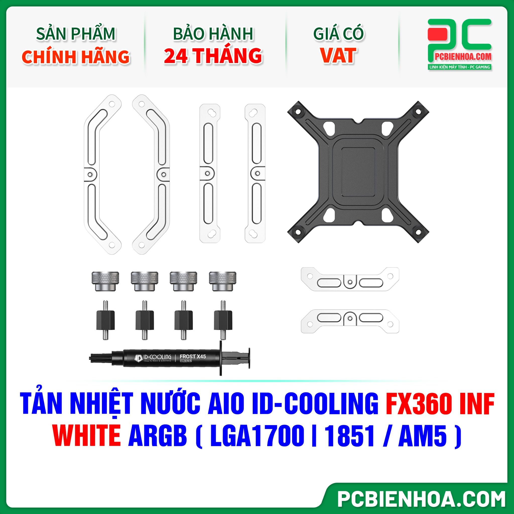 TẢN NHIỆT NƯỚC AIO ID-COOLING FX360 INF WHITE ARGB ( HỖ TRỢ SOCKET LGA1700|1851 / AM5 )