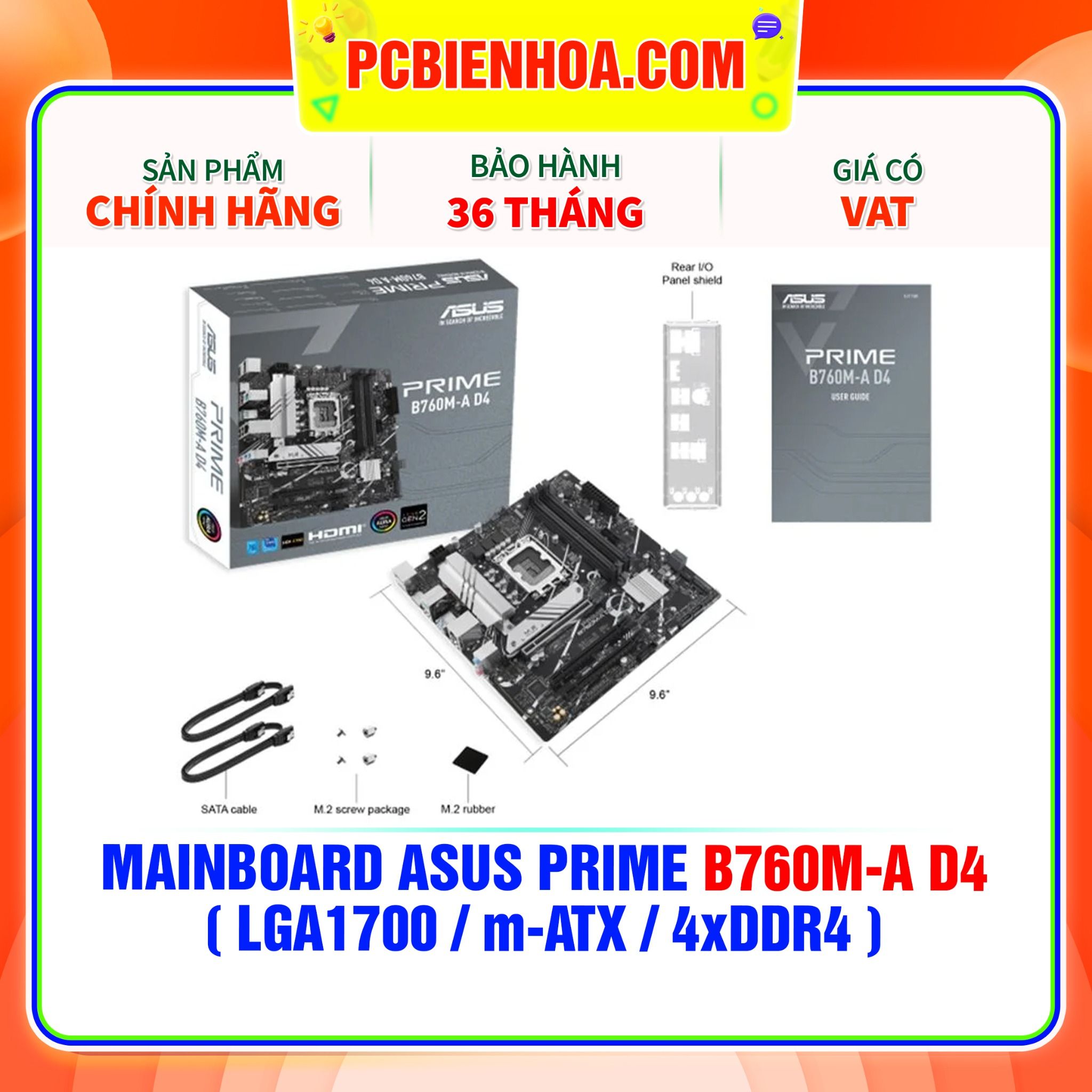  MAINBOARD ASUS PRIME B760M-A D4 ( LGA1700 / m-ATX / 4xDDR4 ) 