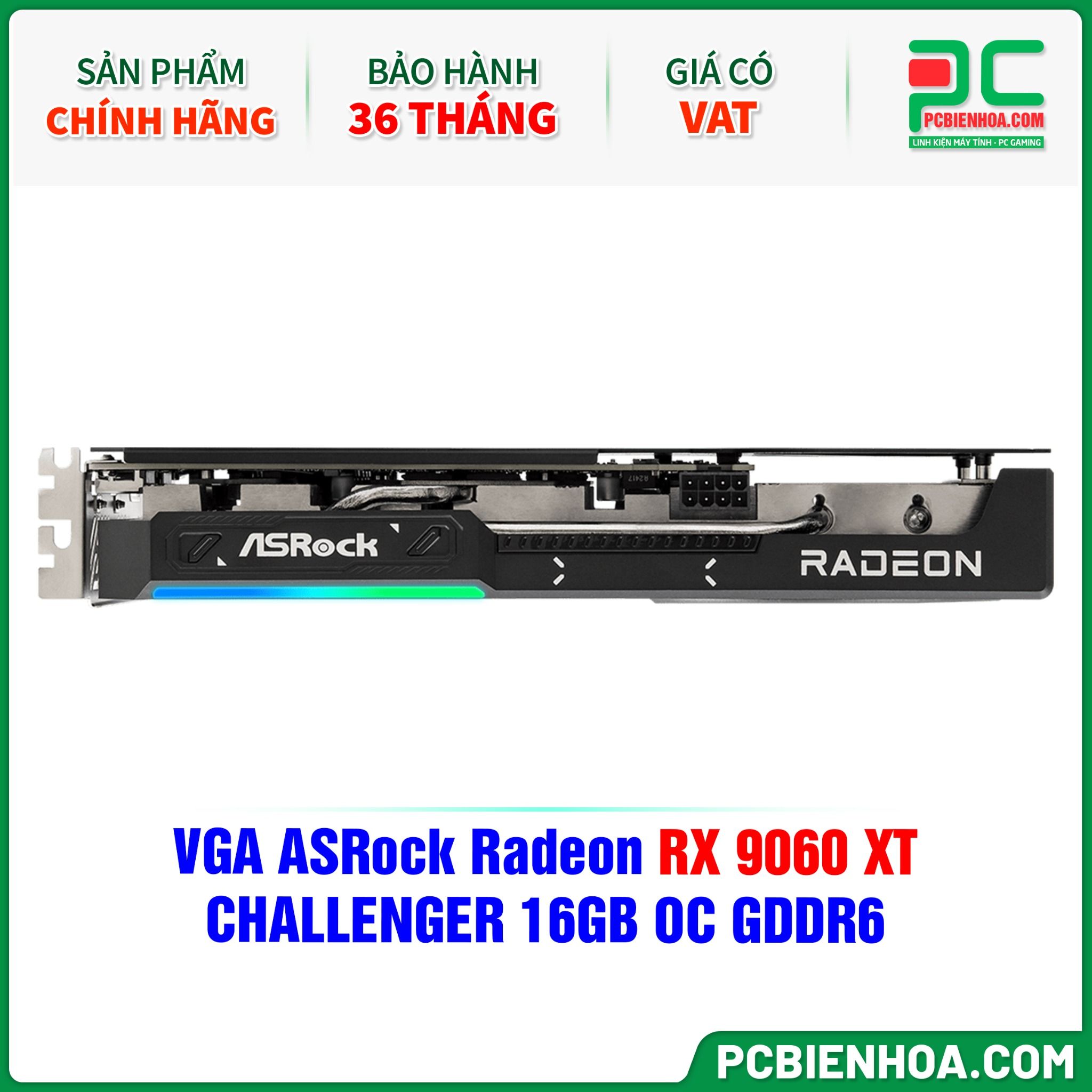 VGA ASRock Radeon RX 9060 XT CHALLENGER 16GB OC GDDR6 ( RX9060XT CL 16GO )