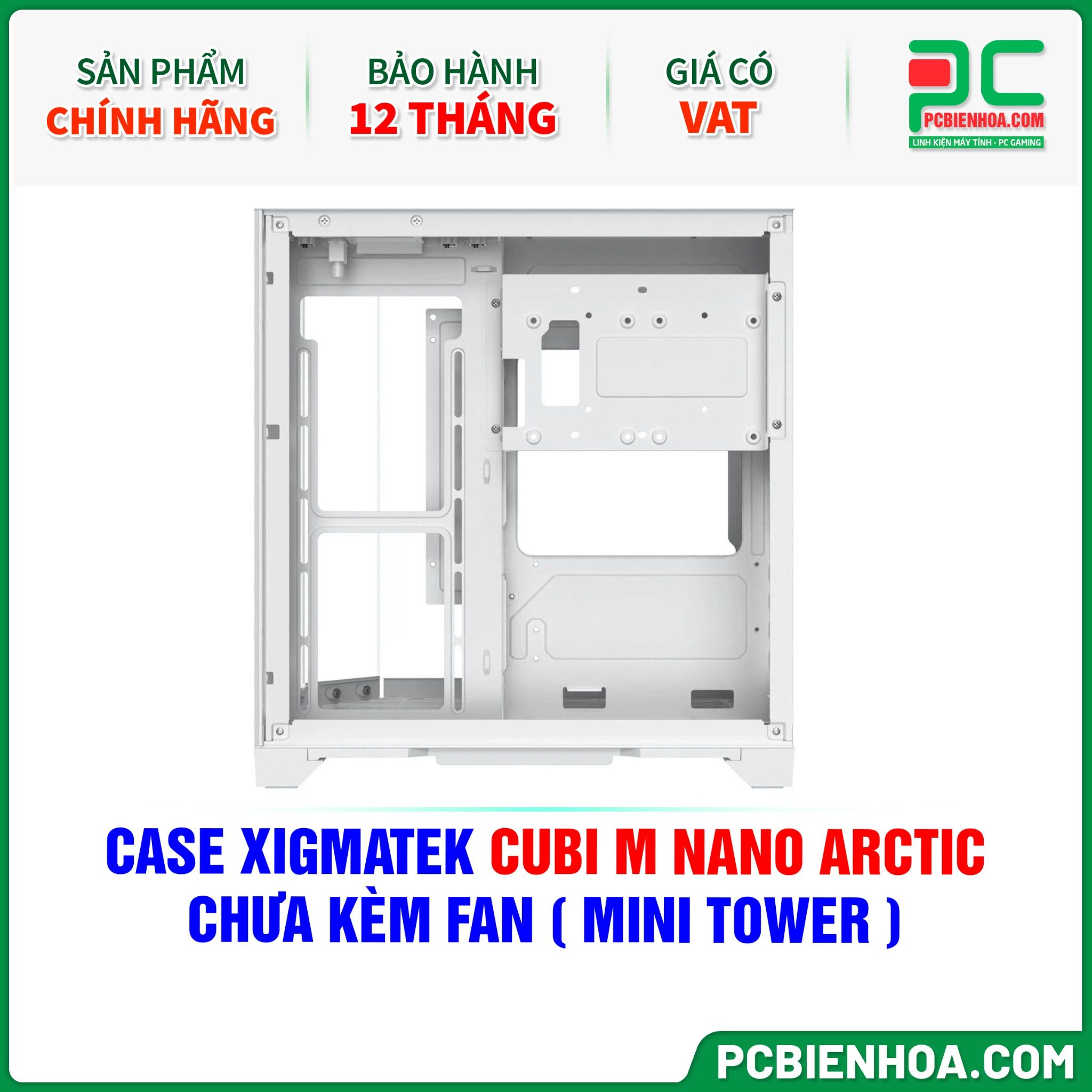 CASE XIGMATEK CUBI M NANO ARCTIC - CHƯA KÈM FAN ( MINI TOWER - EN44960 )