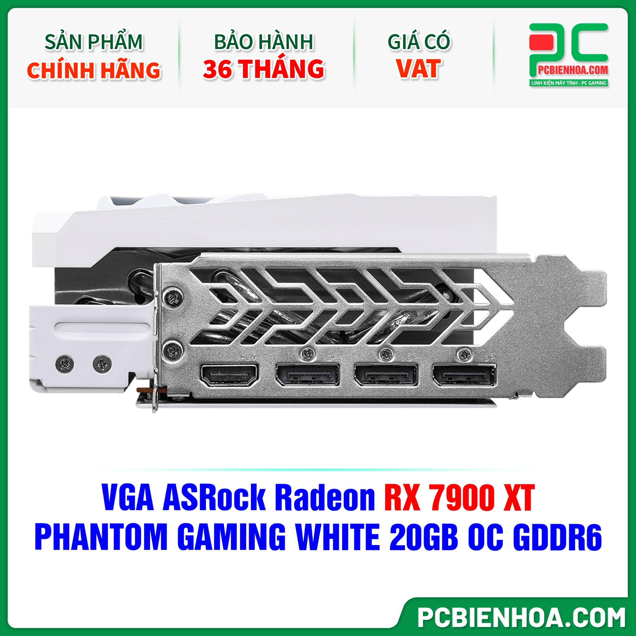 VGA ASRock Radeon RX 7900 XT PHANTOM GAMING WHITE 20GB OC GDDR6 ( RX7900XT PGW 20GO )