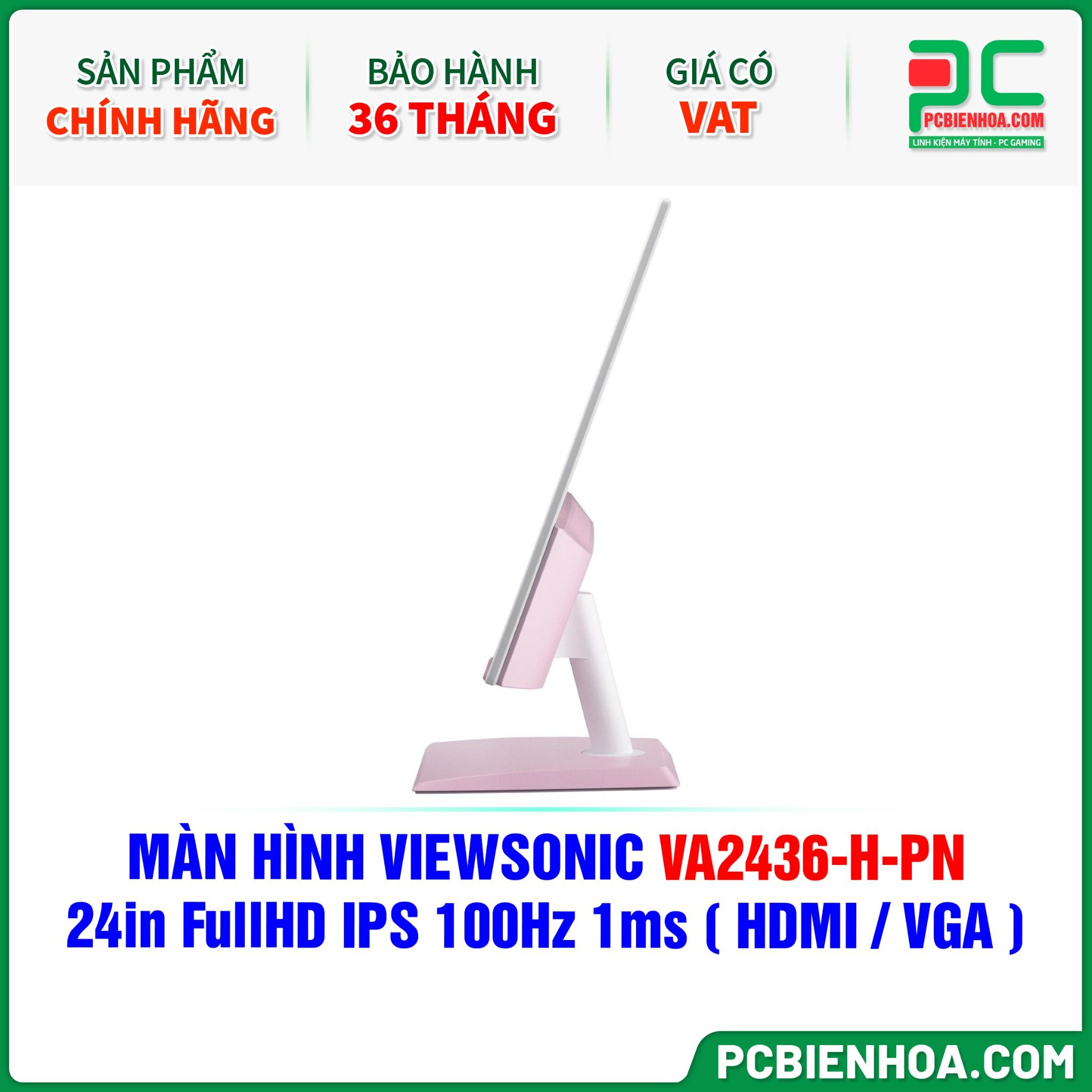 MÀN HÌNH VIEWSONIC VA2436-H-PN MÀU HỒNG - 24in FullHD IPS 100Hz 1ms ( HDMI / VGA )