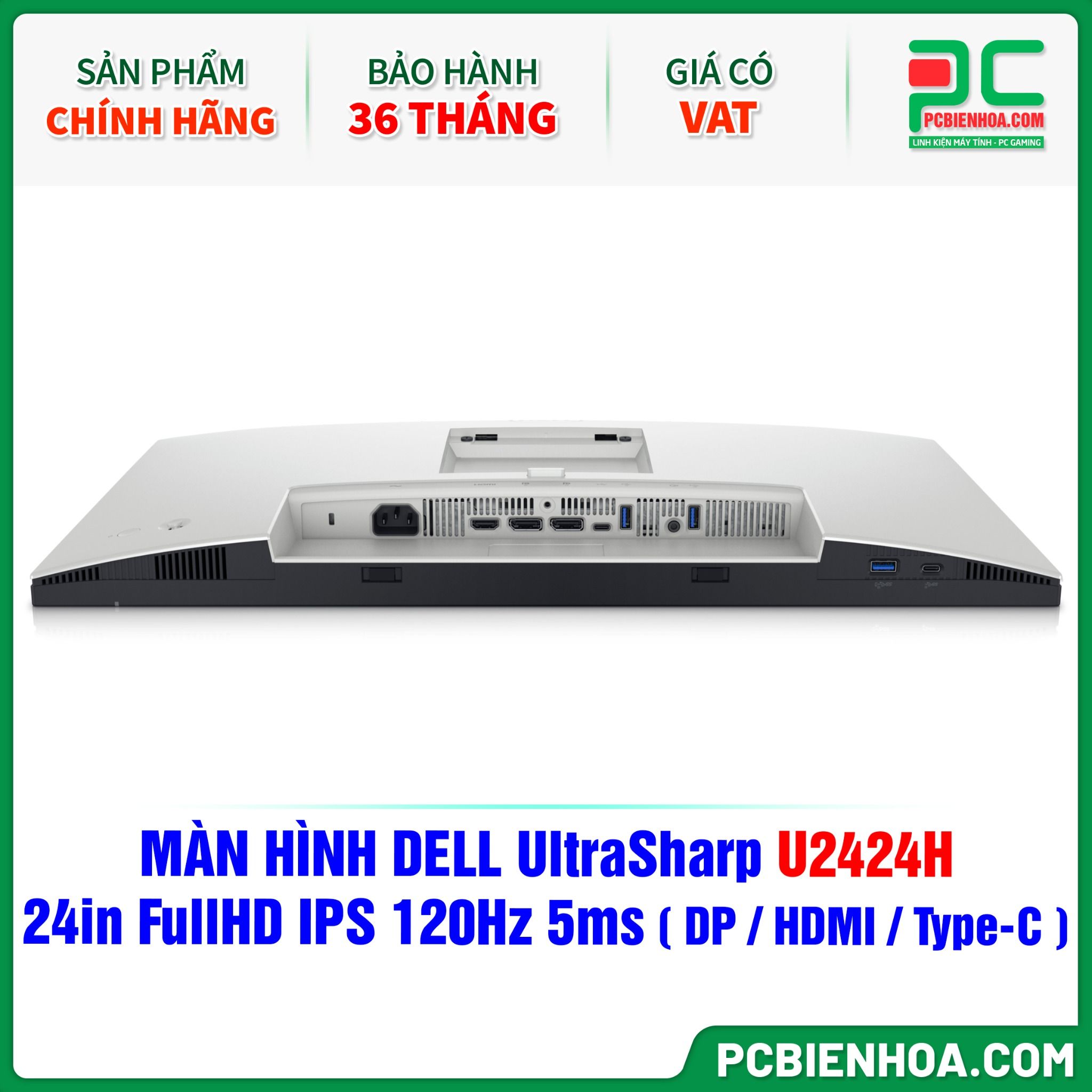 MÀN HÌNH DELL UltraSharp U2424H - 24in FullHD IPS 120Hz 5ms ( HDMI / DP / USB Type-C )