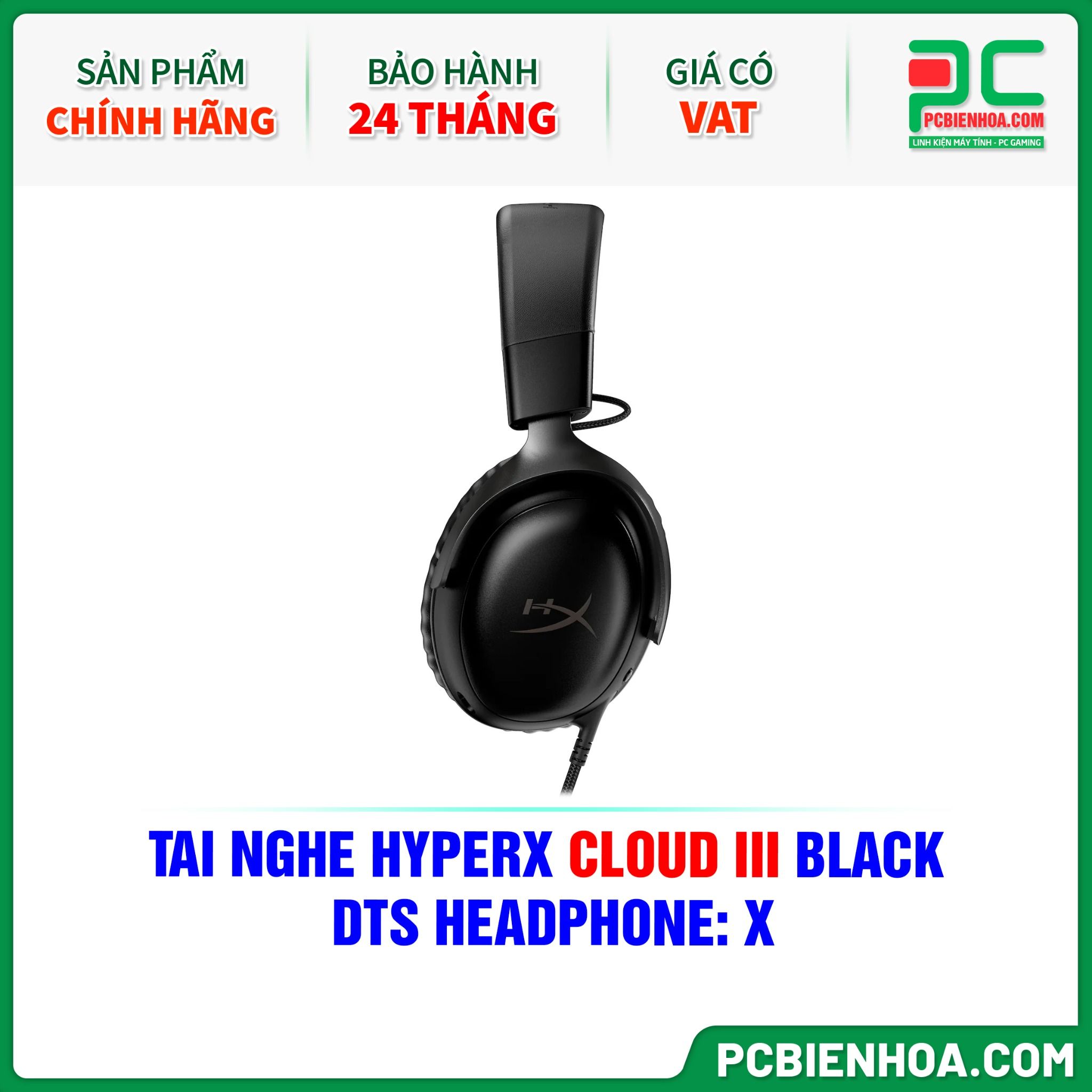 TAI NGHE HYPERX CLOUD III BLACK ( DTS HEADPHONE: X )
