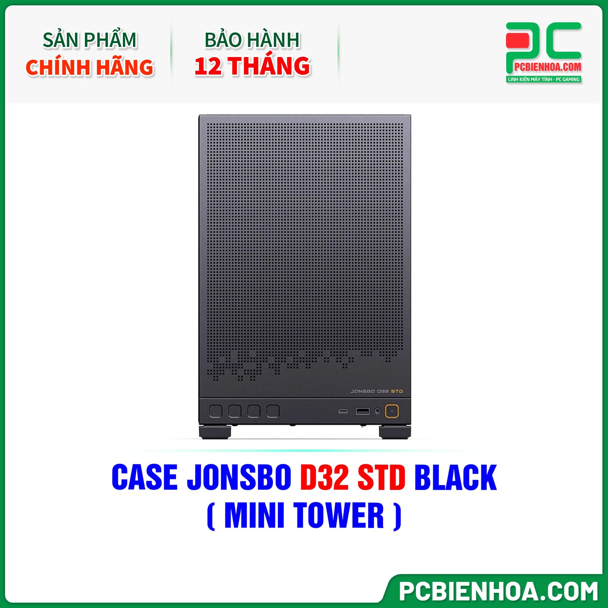 CASE JONSBO D32 STD BLACK - CHƯA KÈM FAN ( MINI TOWER )