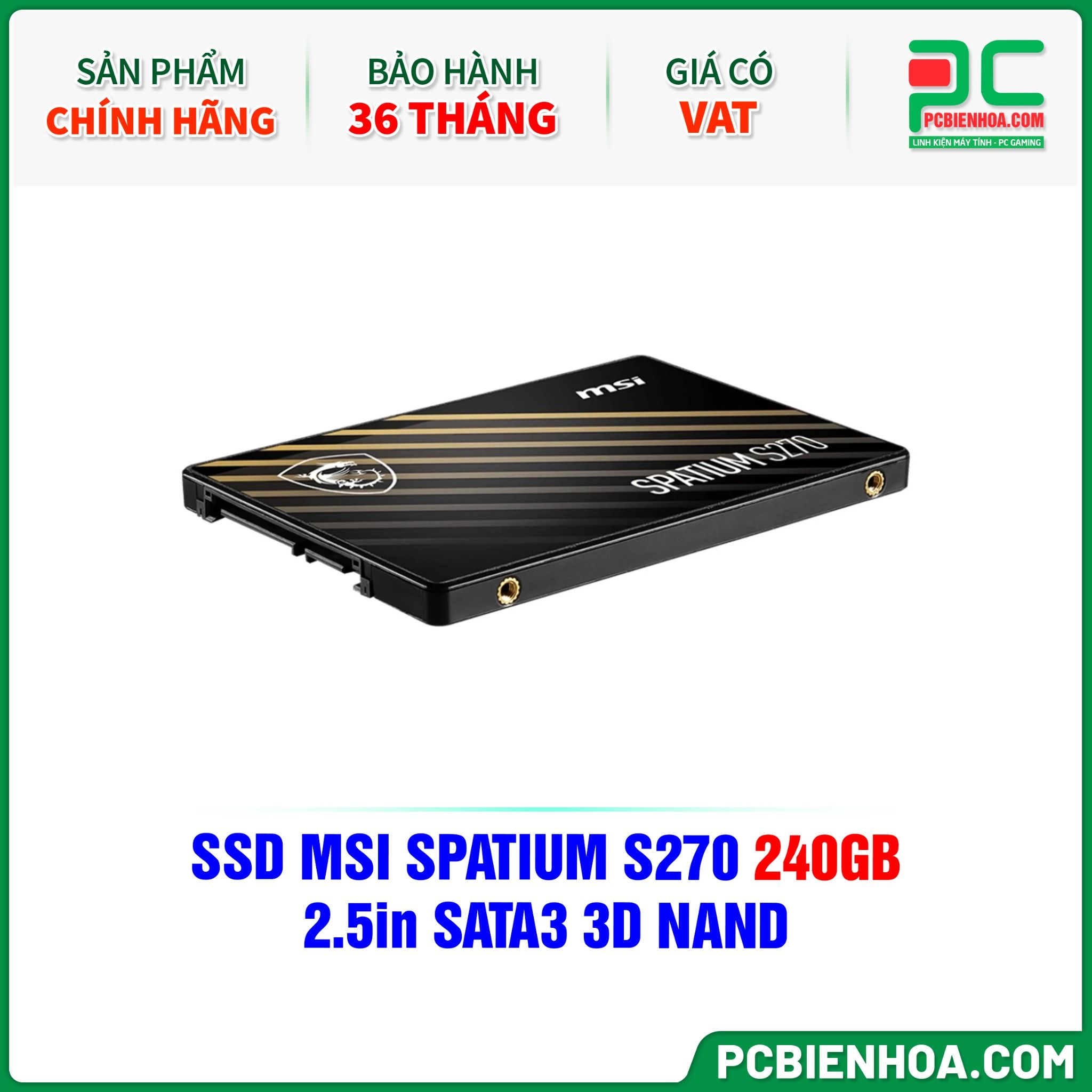 SSD MSI SPATIUM S270 240GB - 2.5in SATA3 3D NAND