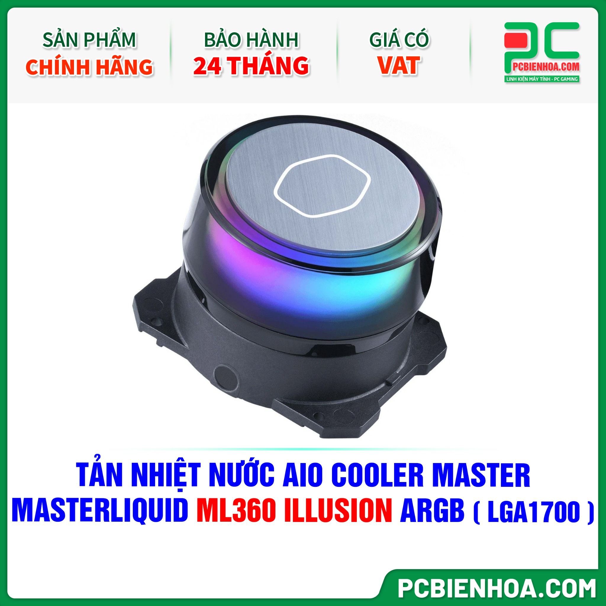 TẢN NHIỆT NƯỚC AIO COOLER MASTER MASTERLIQUID ML360 ILLUSION ARGB ( HỖ TRỢ SOCKET LGA1700 )