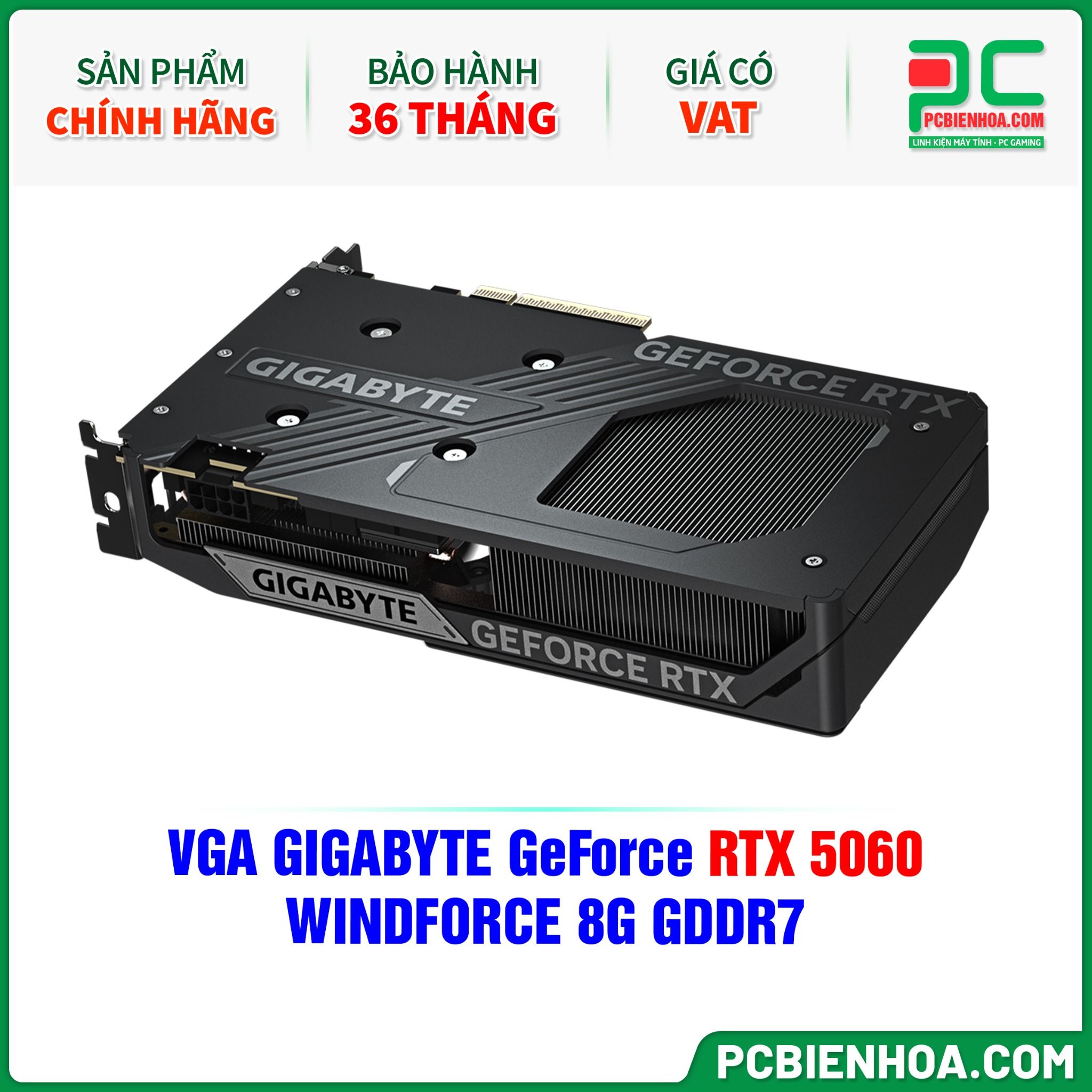 VGA GIGABYTE GeForce RTX 5060 WINDFORCE 8G GDDR7 (GV- N5060WF2-8GD)