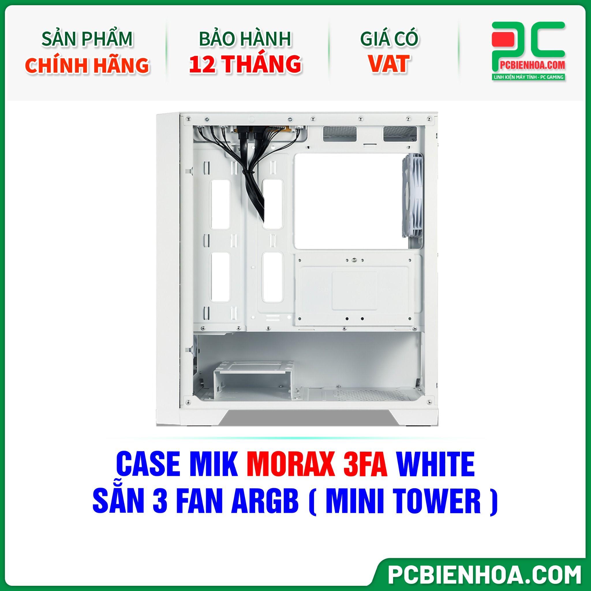 CASE MIK MORAX 3FA WHITE - SẴN 3 FAN ARGB ( MINI TOWER )