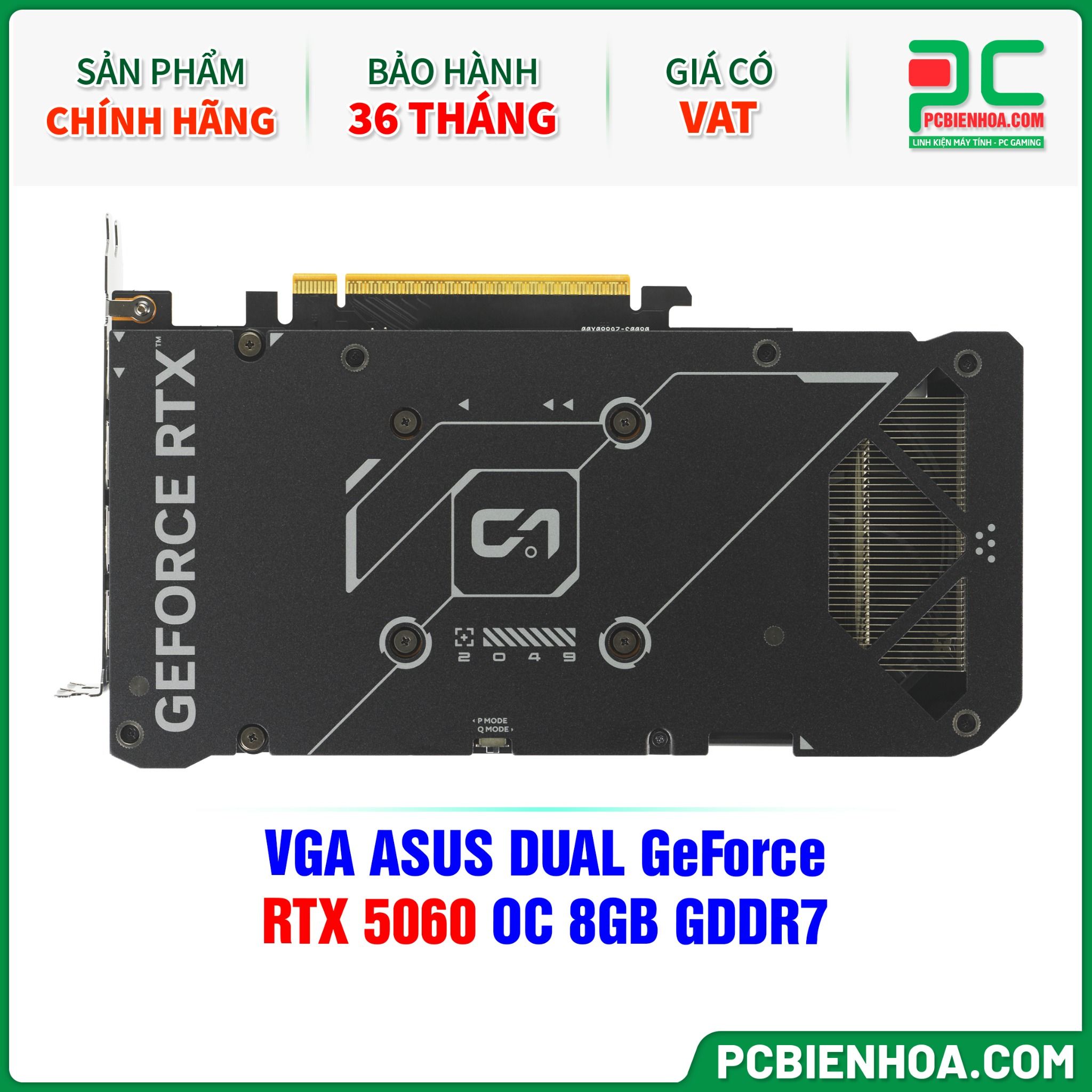 VGA ASUS DUAL GeForce RTX 5060 OC 8GB GDDR7 (DUAL-RTX5060-O8G)