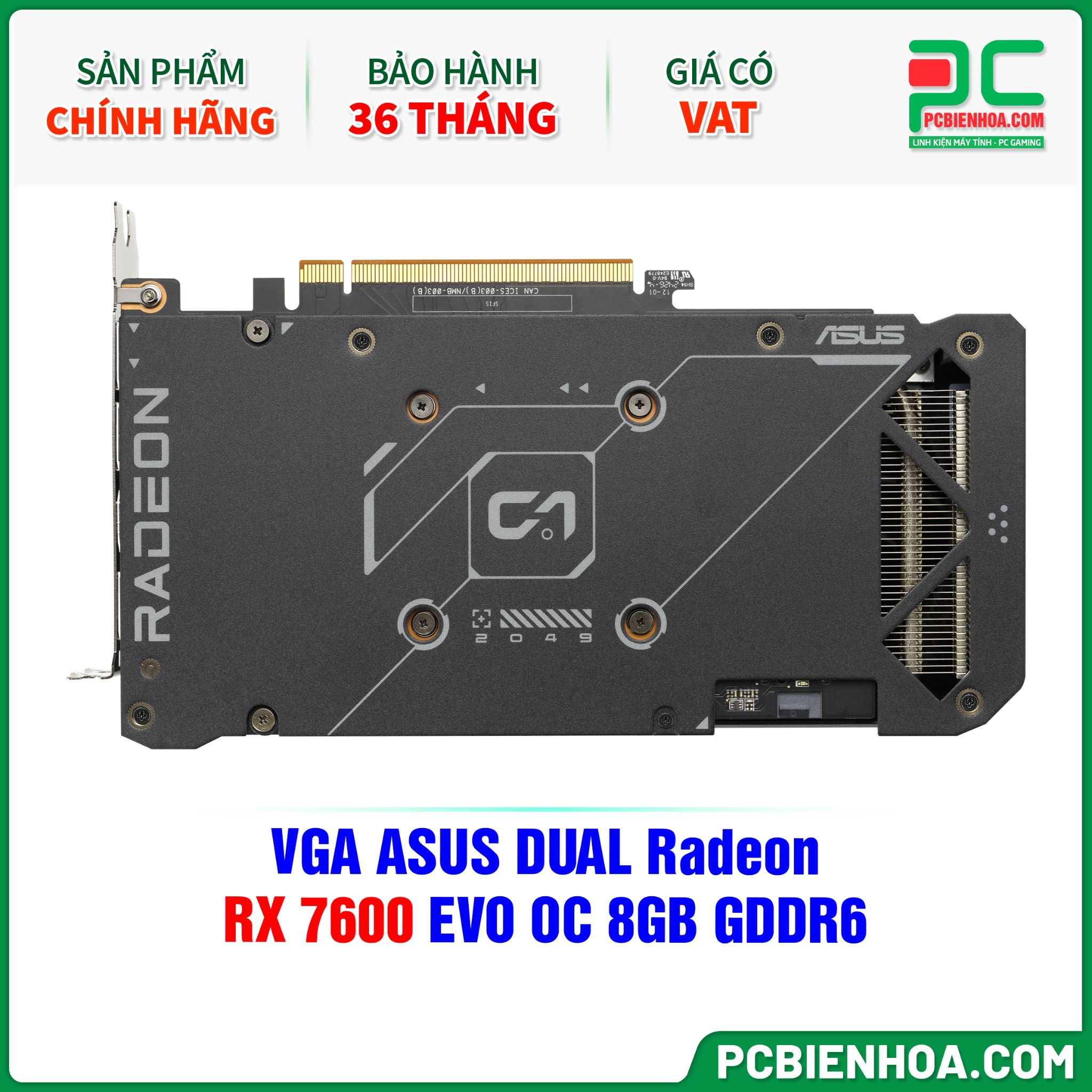 VGA ASUS DUAL Radeon RX 7600 EVO OC 8GB GDDR6 ( DUAL-RX7600-O8G-EVO )