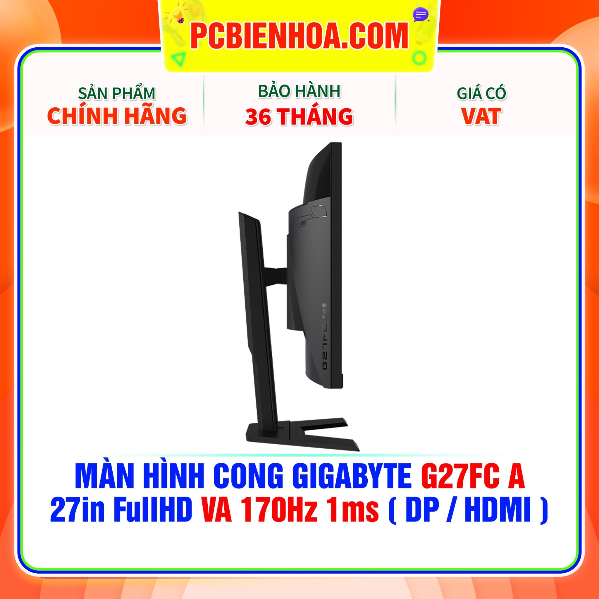  MÀN HÌNH CONG GIGABYTE G27FC A 27in FullHD VA 170Hz 1ms ( DP / HDMI ) 