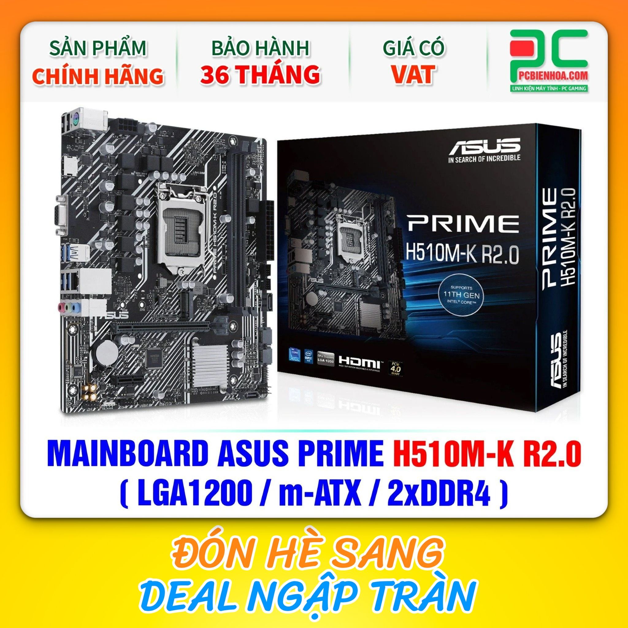 MAINBOARD ASUS PRIME H510M-K R2.0 ( LGA1200 / m-ATX / 2xDDR4 )