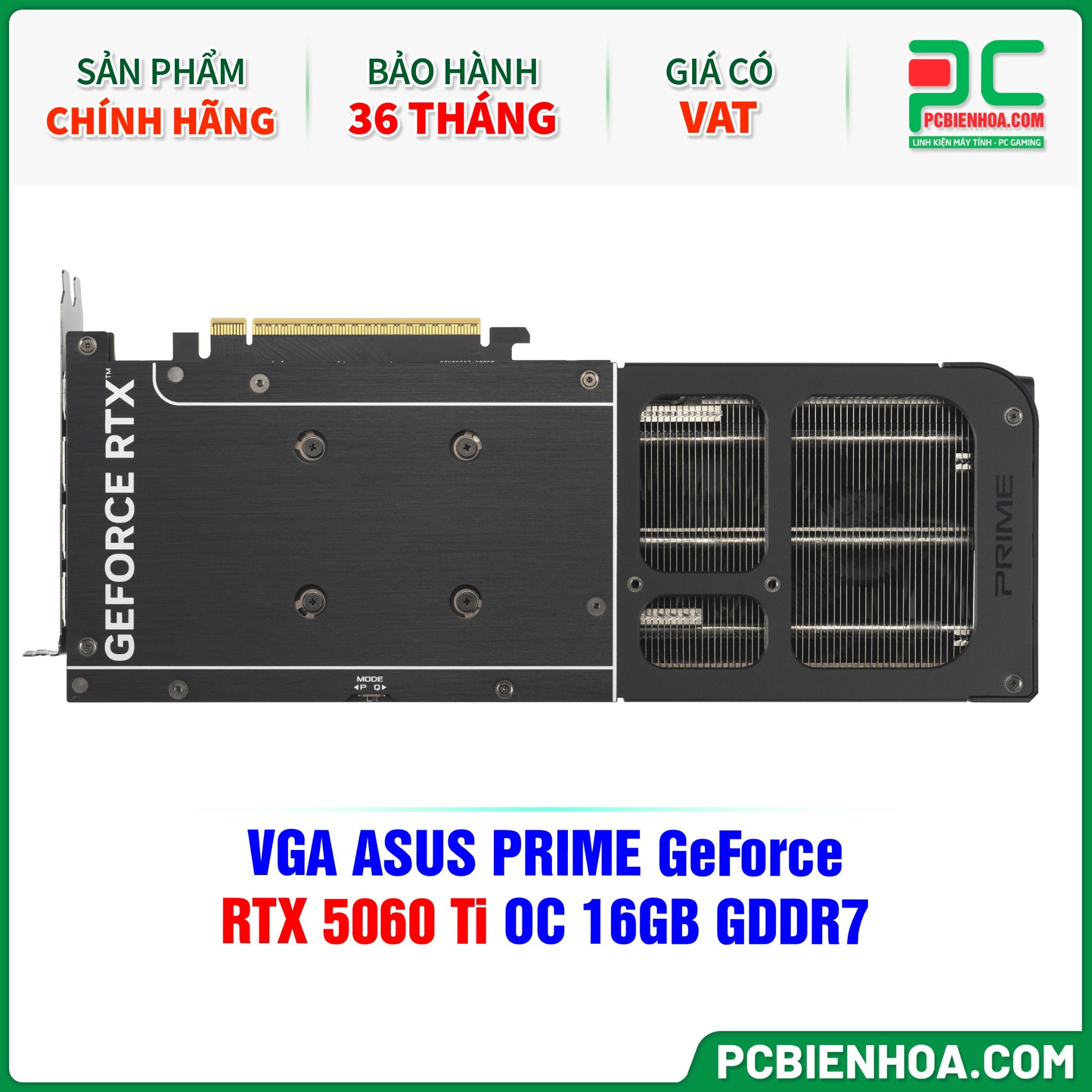 VGA ASUS PRIME GeForce RTX 5060 Ti OC 16GB GDDR7 (PRIME-RTX5060TI-O16G)