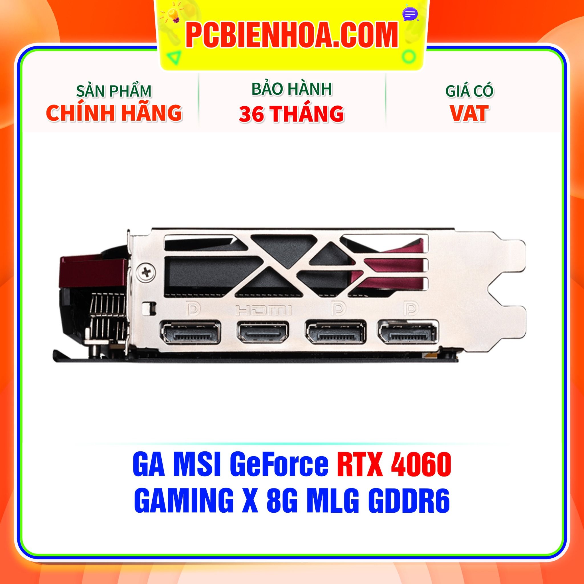  VGA MSI GeForce RTX 4060 GAMING X 8G MLG GDDR6 