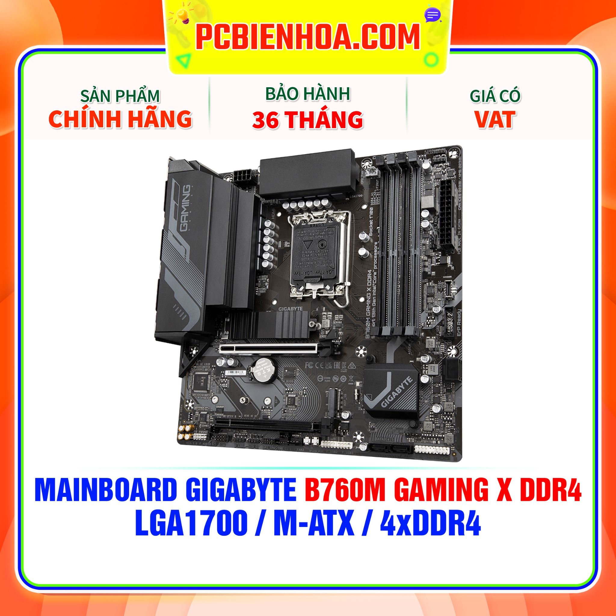  MAINBOARD GIGABYTE B760M GAMING X DDR4 ( LGA1700 / m-ATX / 4xDDR4 ) 