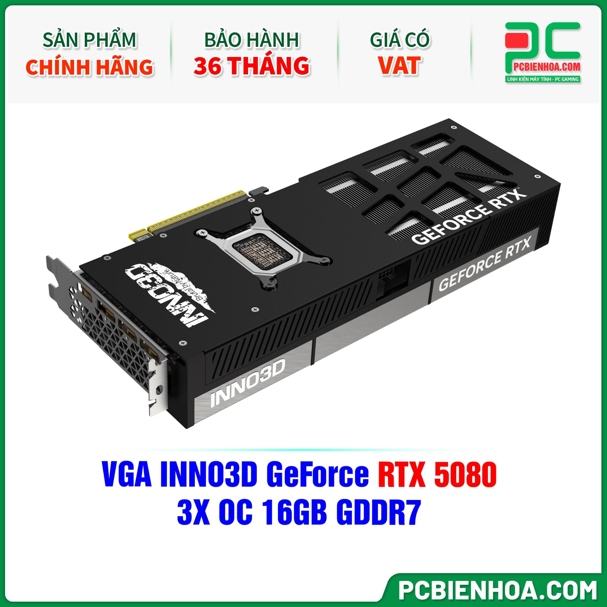 VGA INNO3D GeForce RTX 5080 3X OC 16GB GDDR7