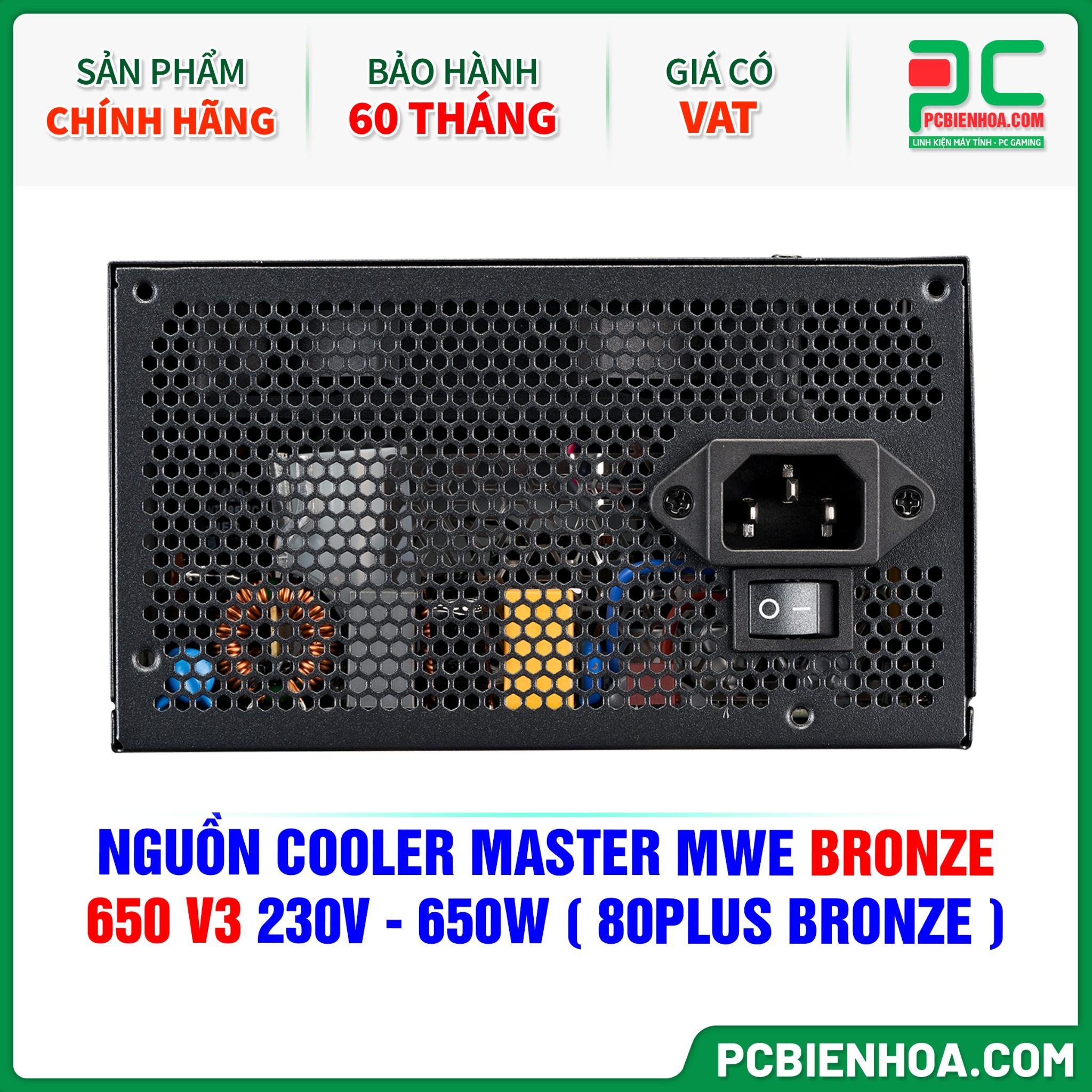 NGUỒN COOLER MASTER MWE BRONZE 650 V3 230V - 650W ( 80PLUS BRONZE )