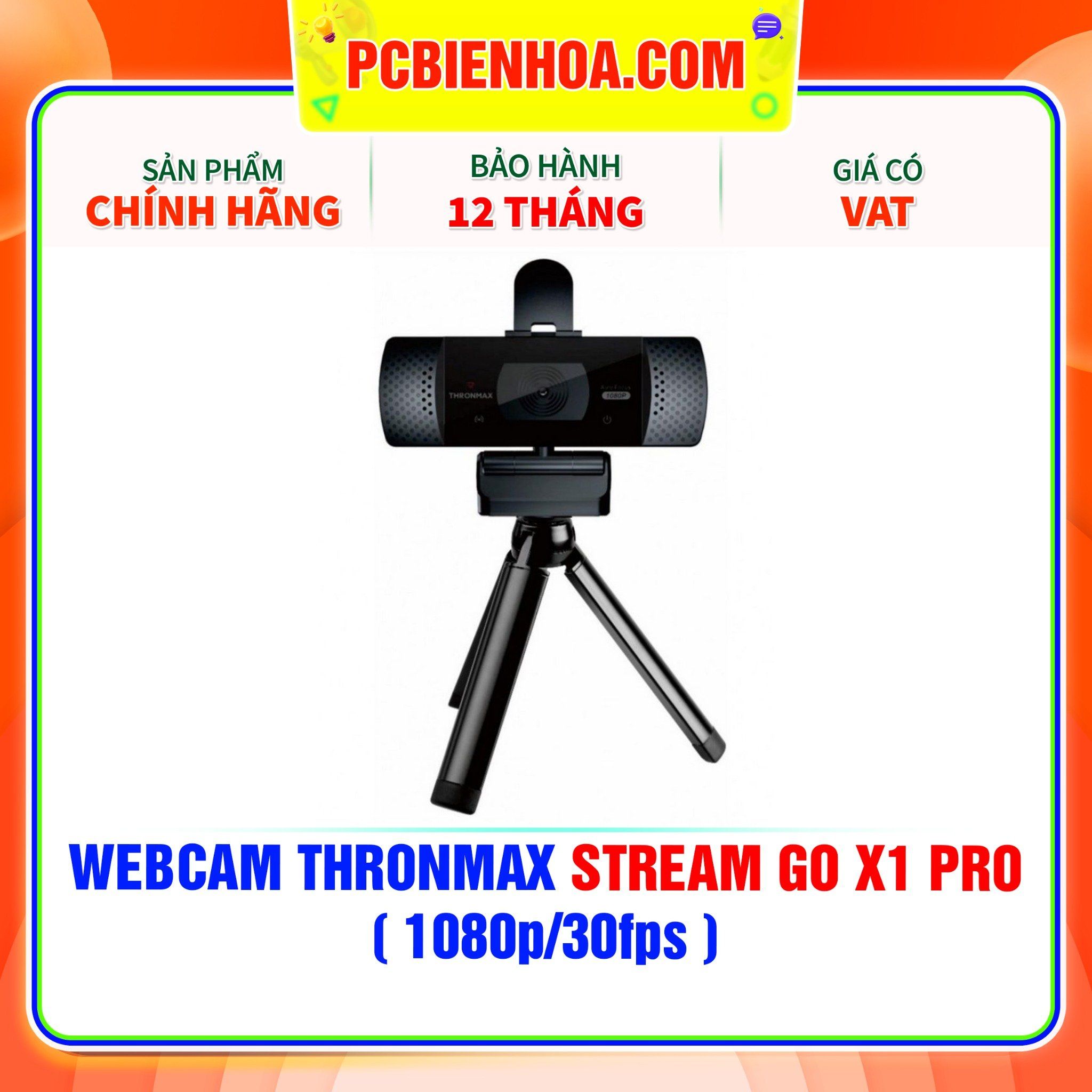  WEBCAM THRONMAX STREAM GO X1 PRO - KÈM TRIPOD ( 1080p/30fps ) 