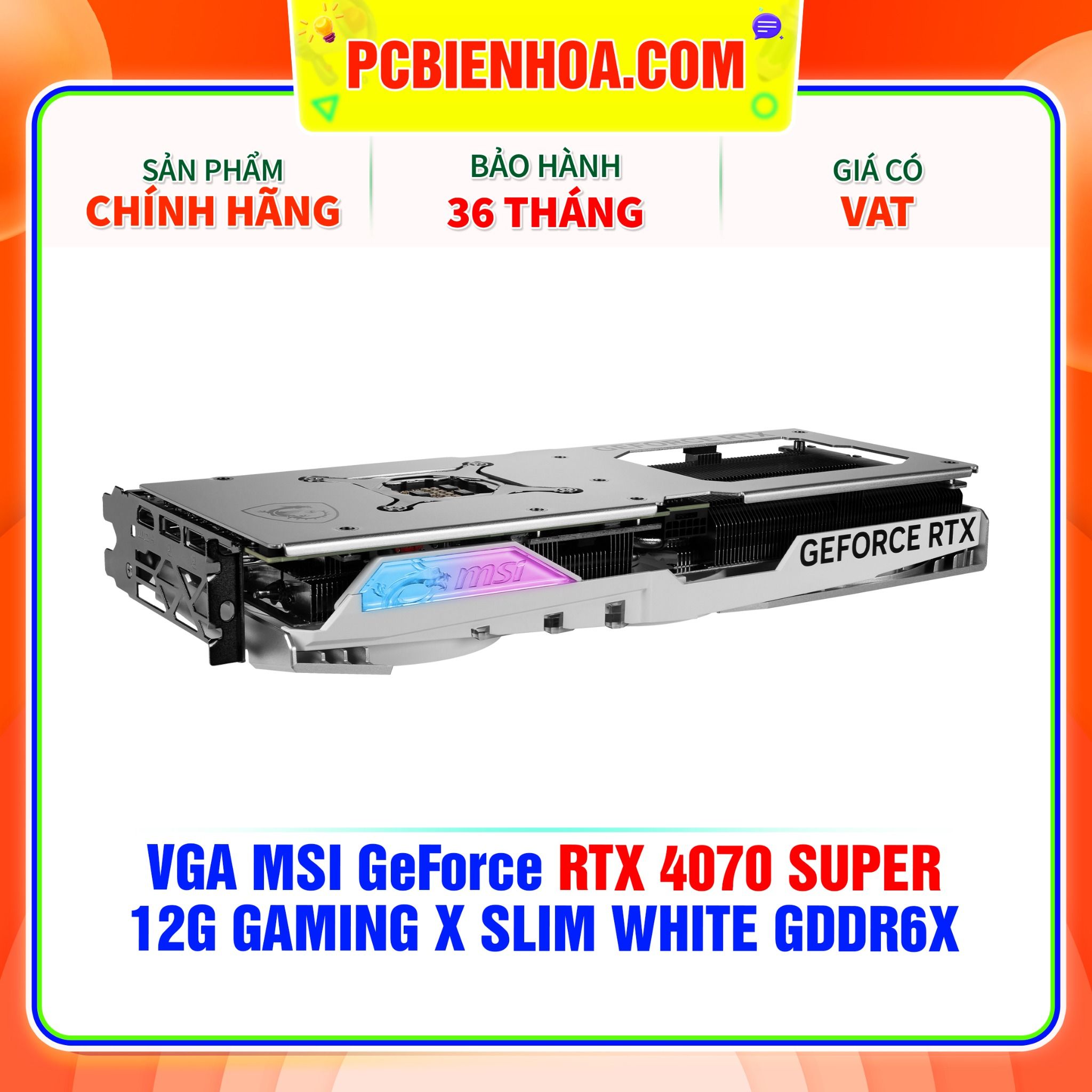  VGA MSI GeForce RTX 4070 SUPER 12G GAMING X SLIM WHITE GDDR6X 