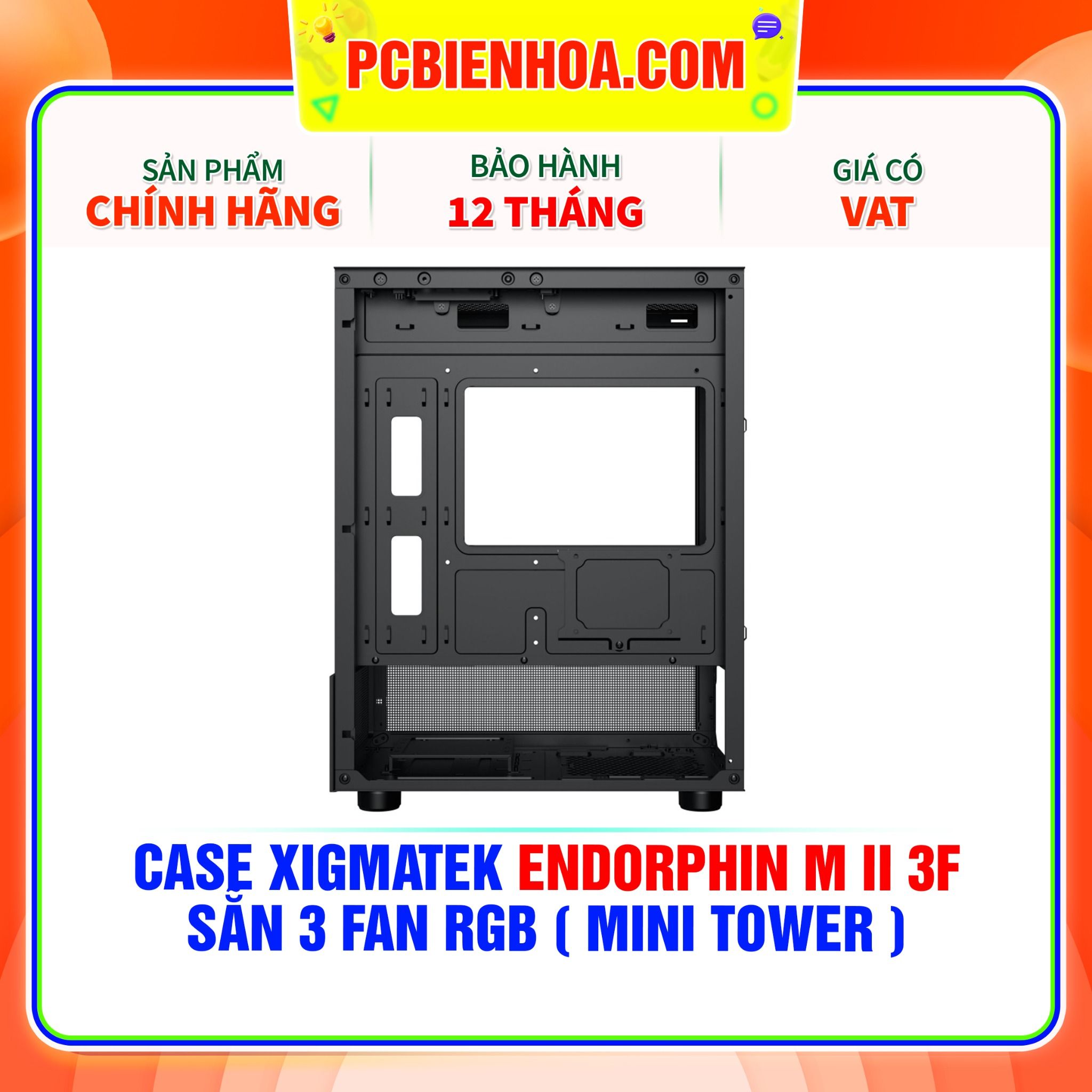  CASE XIGMATEK ENDORPHIN M II 3F - SẴN 3 FAN RGB ( MINI TOWER - EN42911 ) 