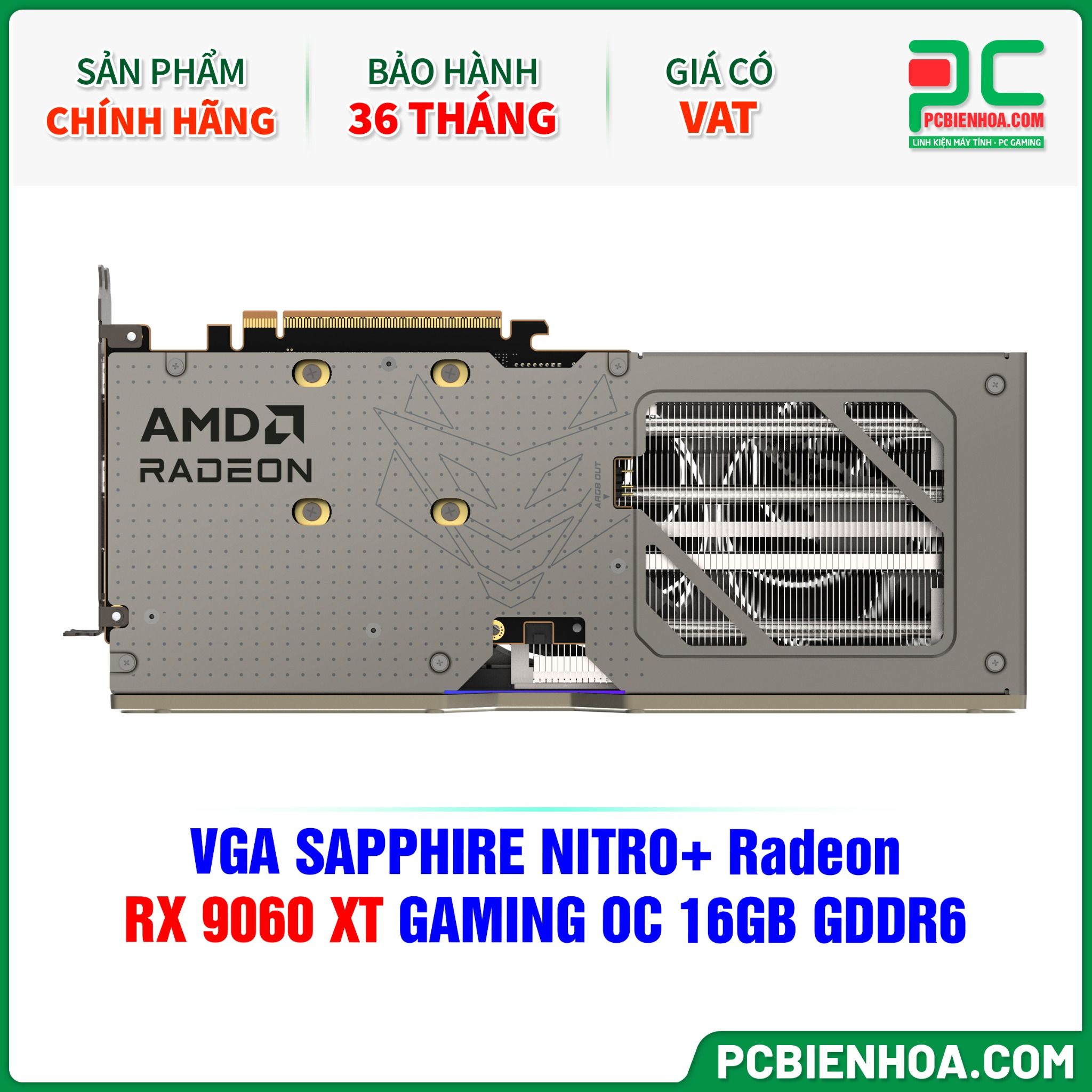 VGA SAPPHIRE NITRO+ Radeon RX 9060 XT GAMING OC 16GB GDDR6 (11350-01-20G)