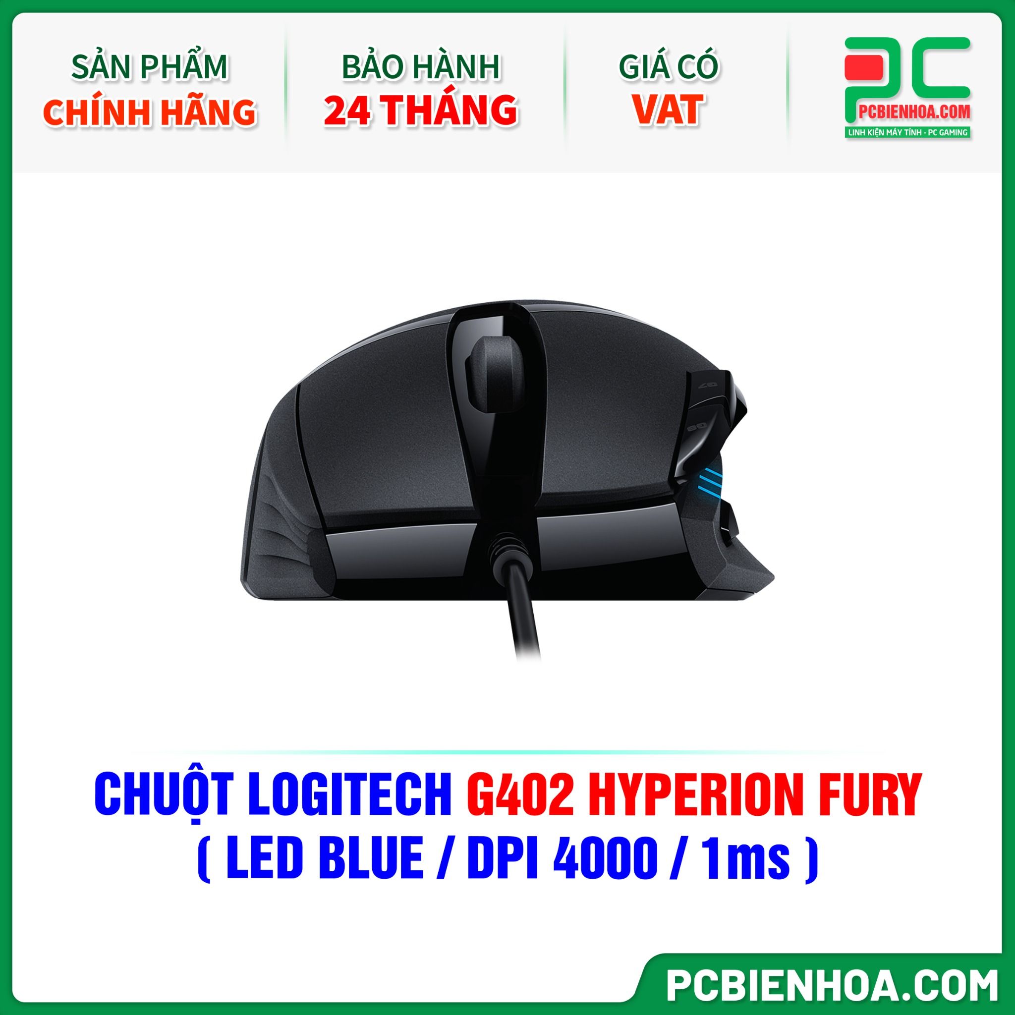 CHUỘT LOGITECH G402 HYPERION FURY ( LED BLUE / DPI 4000 / 1ms )