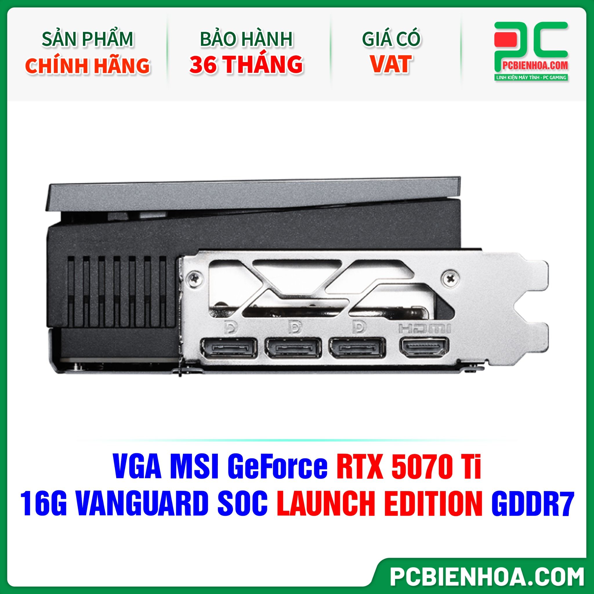 VGA MSI GeForce RTX 5070 Ti 16G VANGUARD SOC LAUNCH EDITION GDDR7