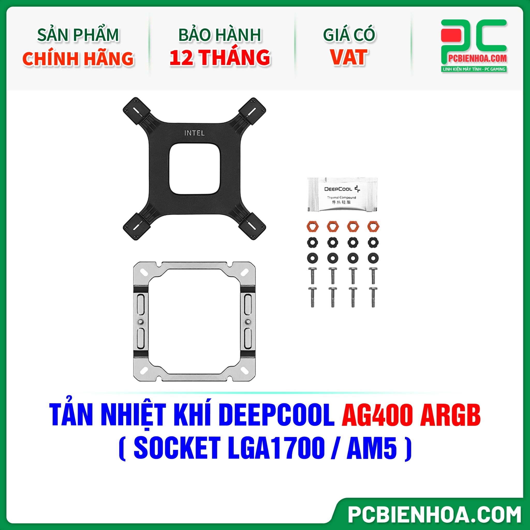 TẢN NHIỆT KHÍ DEEPCOOL AG400 ARGB ( HỖ TRỢ SOCKET LGA1700 / AM5 )