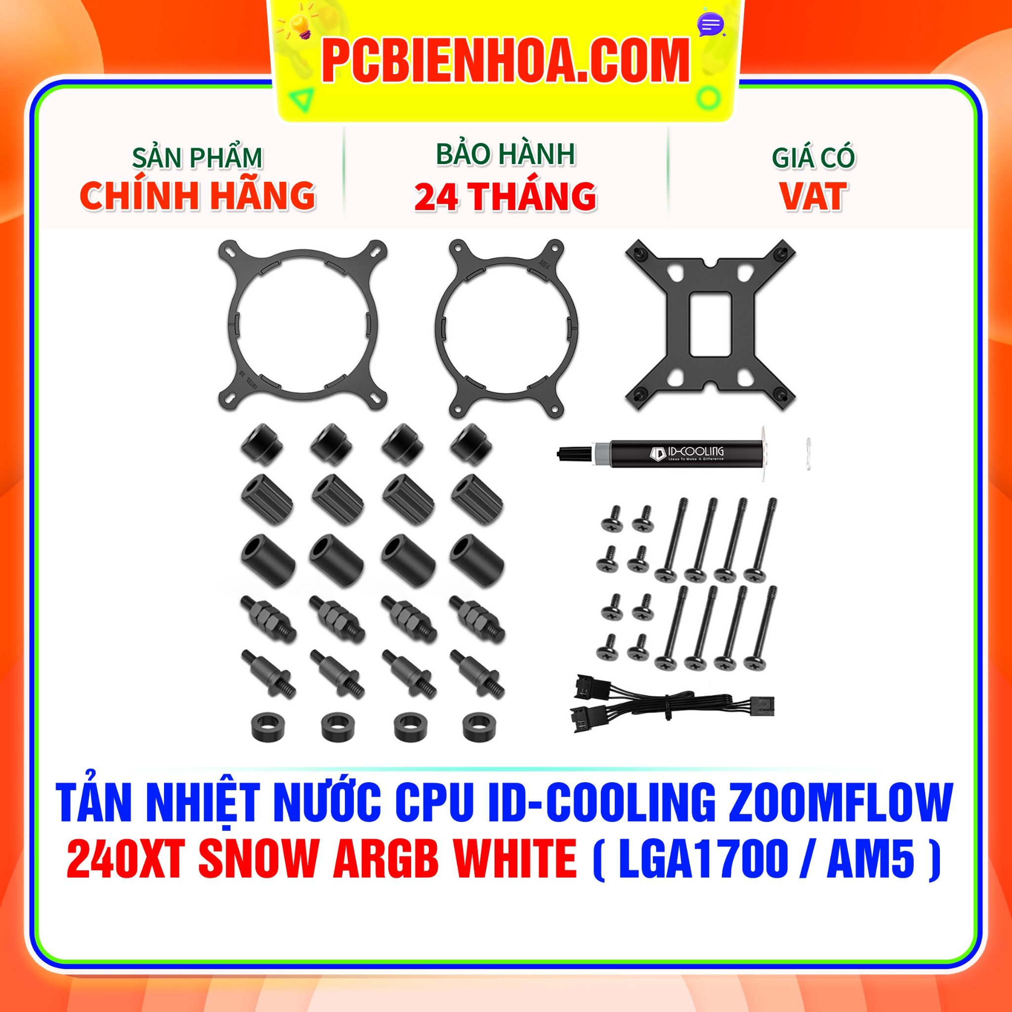  TẢN NHIỆT NƯỚC CPU ID-COOLING ZOOMFLOW 240XT SNOW ARGB WHITE ( HỖ TRỢ SOCKET LGA1700 / AM5 ) 