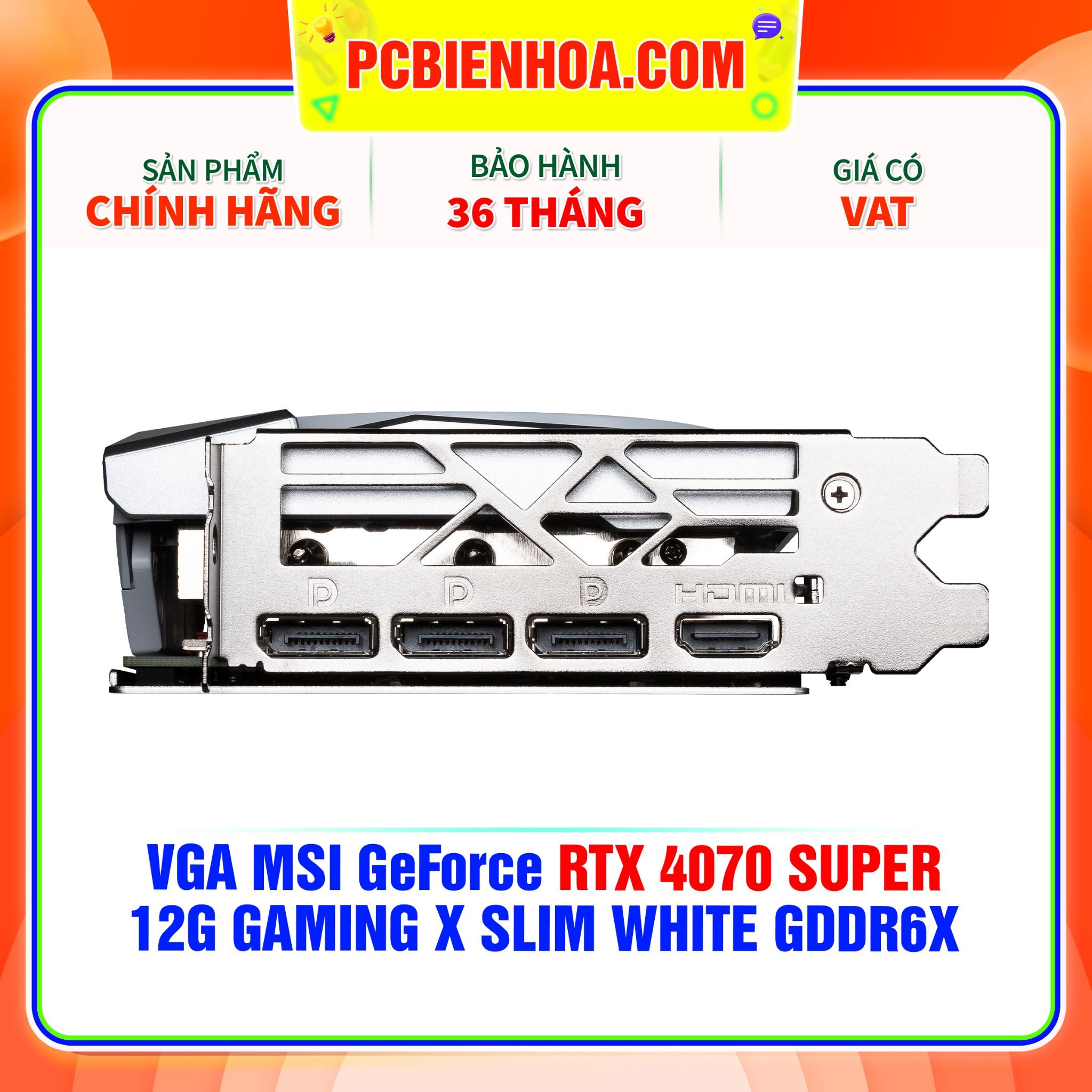  VGA MSI GeForce RTX 4070 SUPER 12G GAMING X SLIM WHITE GDDR6X 