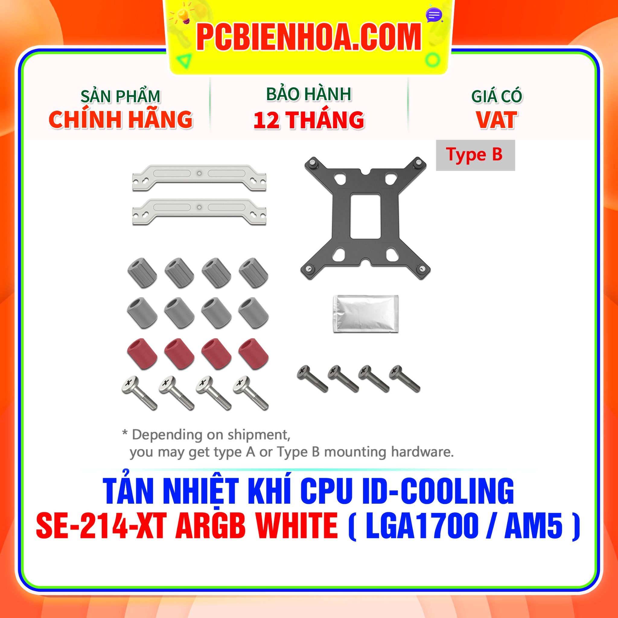  TẢN NHIỆT KHÍ CPU ID-COOLING SE-214-XT ARGB WHITE ( HỖ TRỢ SOCKET LGA1700 / AM5 ) 