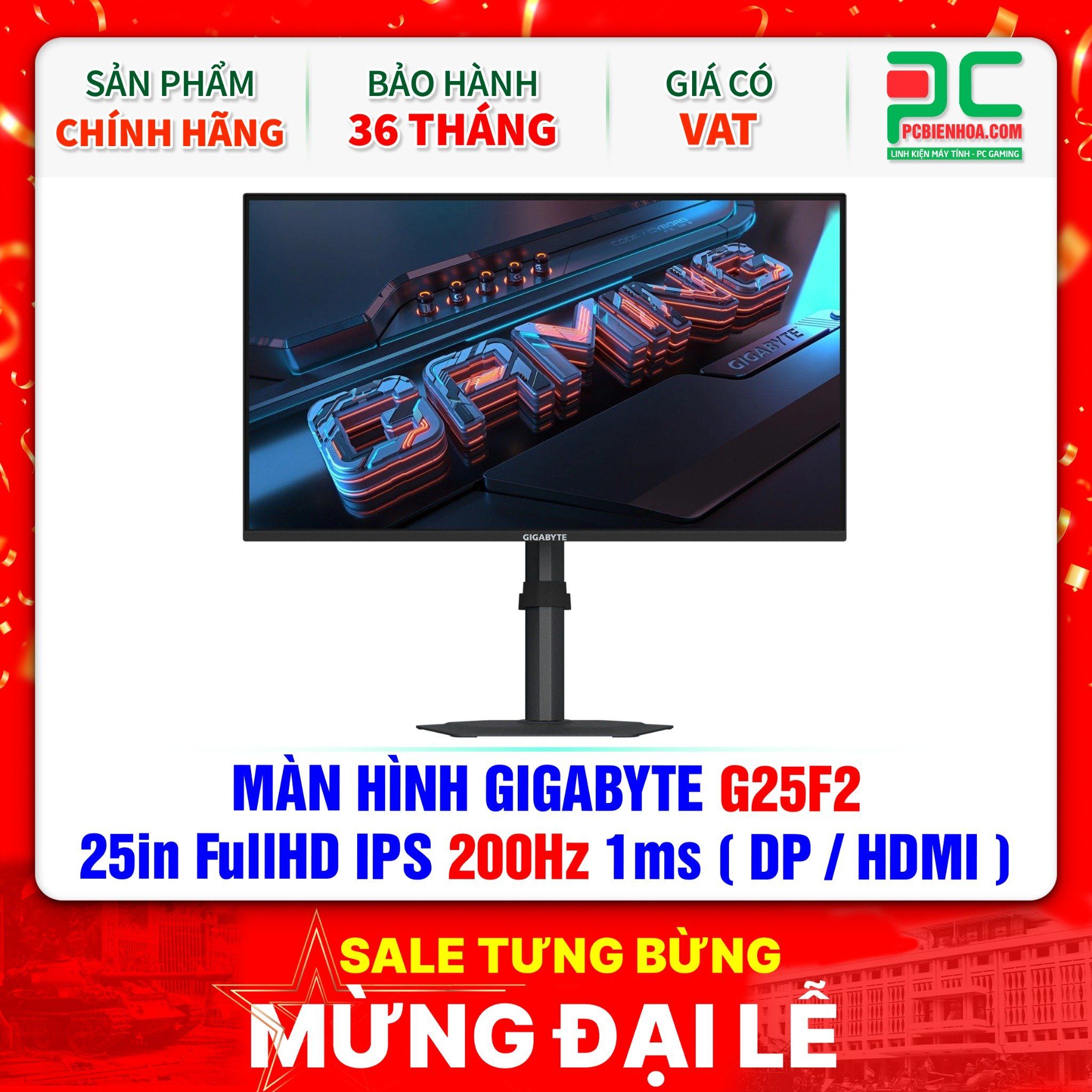 MÀN HÌNH GIGABYTE G25F2 - 25in FullHD IPS 200Hz 1ms ( DP / HDMI )