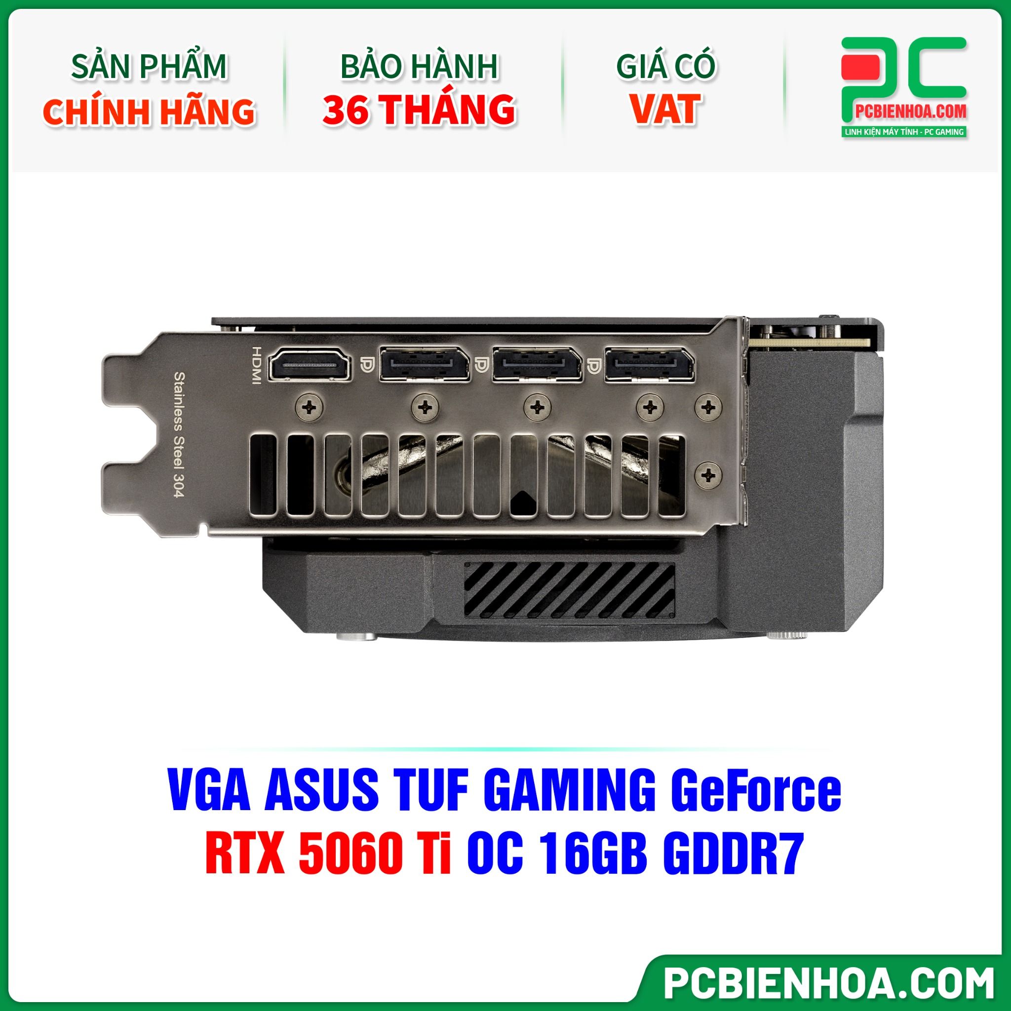 VGA ASUS TUF GAMING GeForce RTX 5060 Ti OC 16GB GDDR7 (TUF-RTX5060TI-O16G-GAMING)