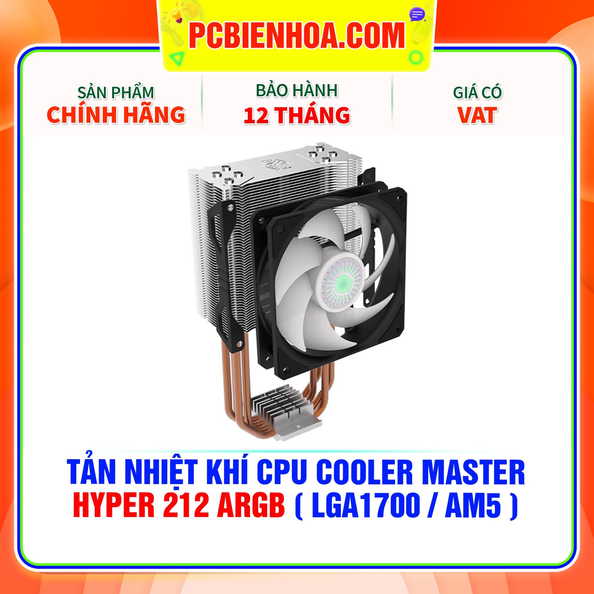  TẢN NHIỆT KHÍ CPU COOLER MASTER HYPER 212 ARGB ( HỖ TRỢ SOCKET LGA1700 / AM5 ) 