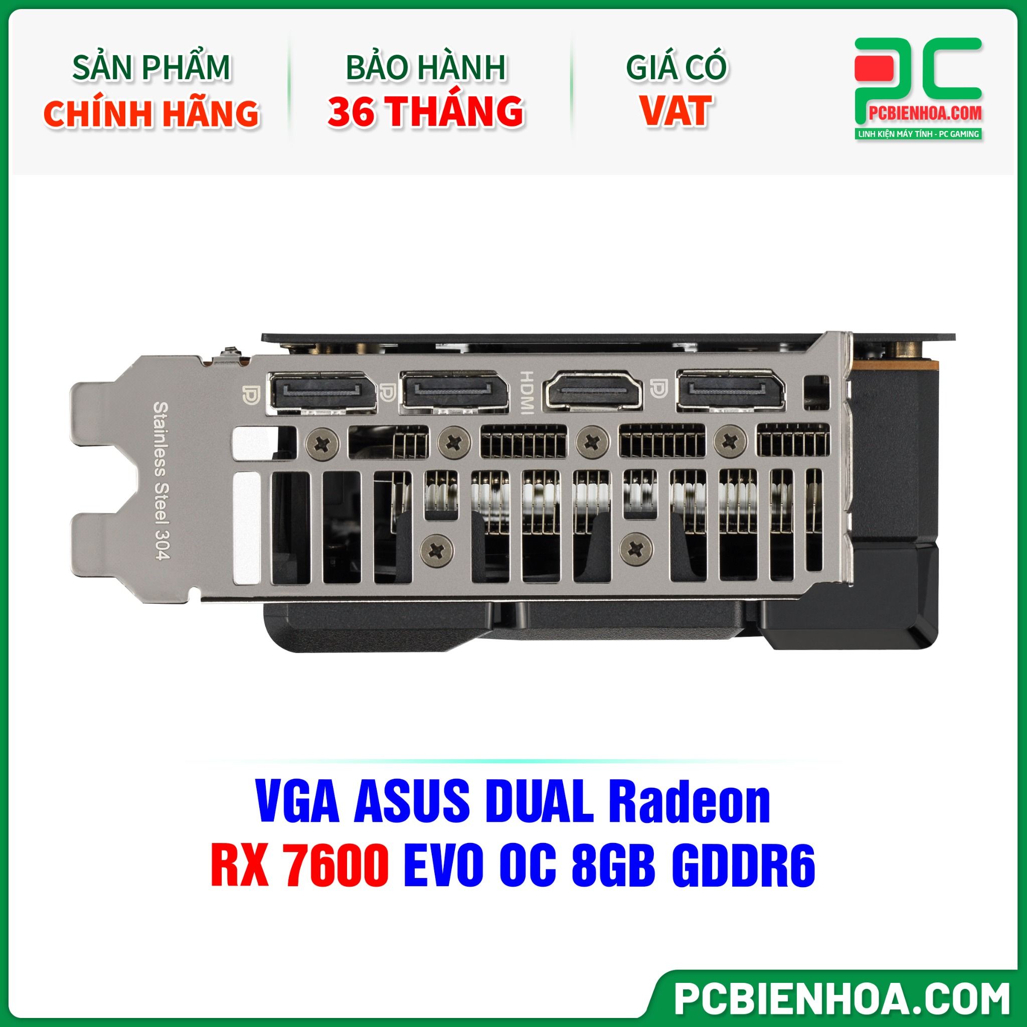 VGA ASUS DUAL Radeon RX 7600 EVO OC 8GB GDDR6 ( DUAL-RX7600-O8G-EVO )