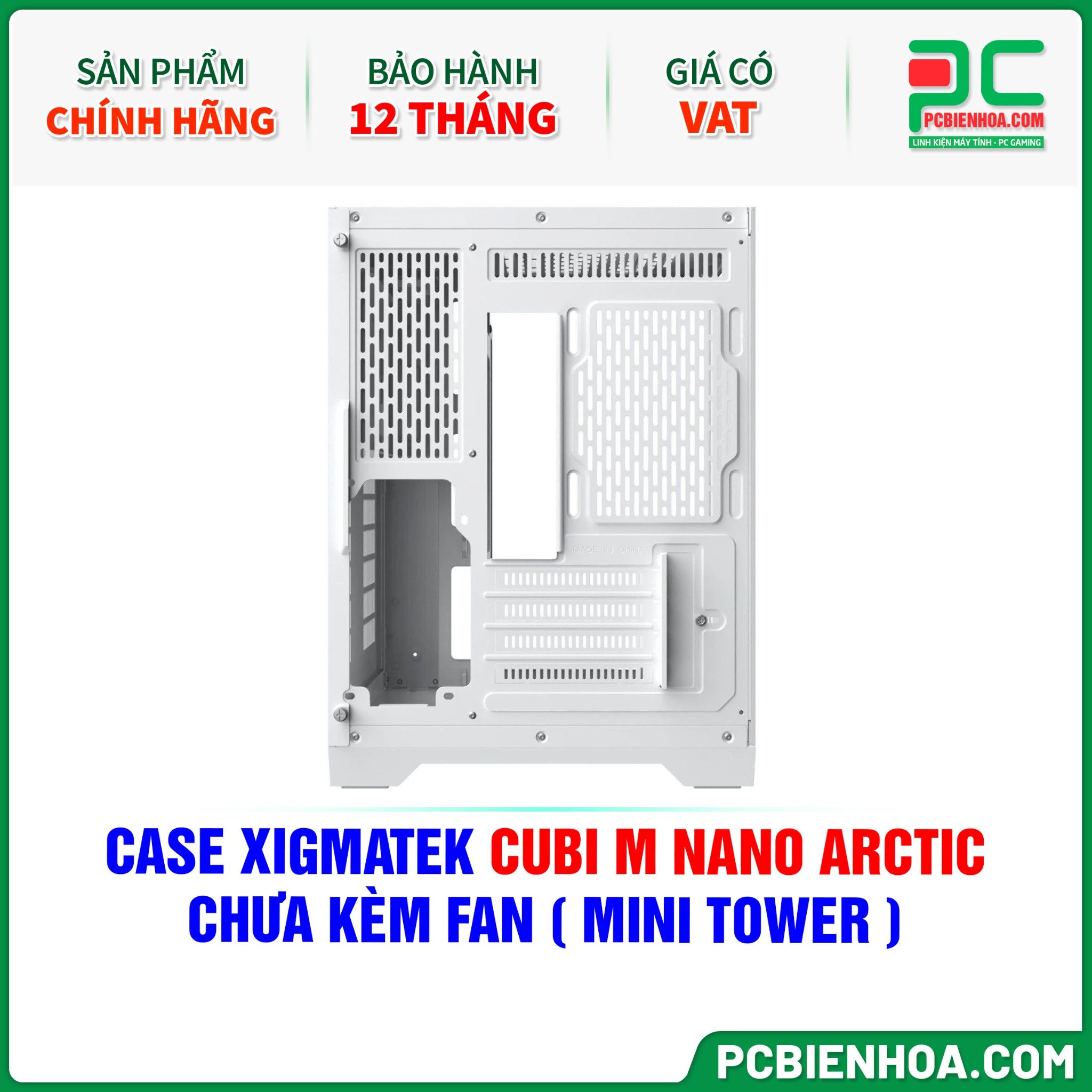 CASE XIGMATEK CUBI M NANO ARCTIC - CHƯA KÈM FAN ( MINI TOWER - EN44960 )