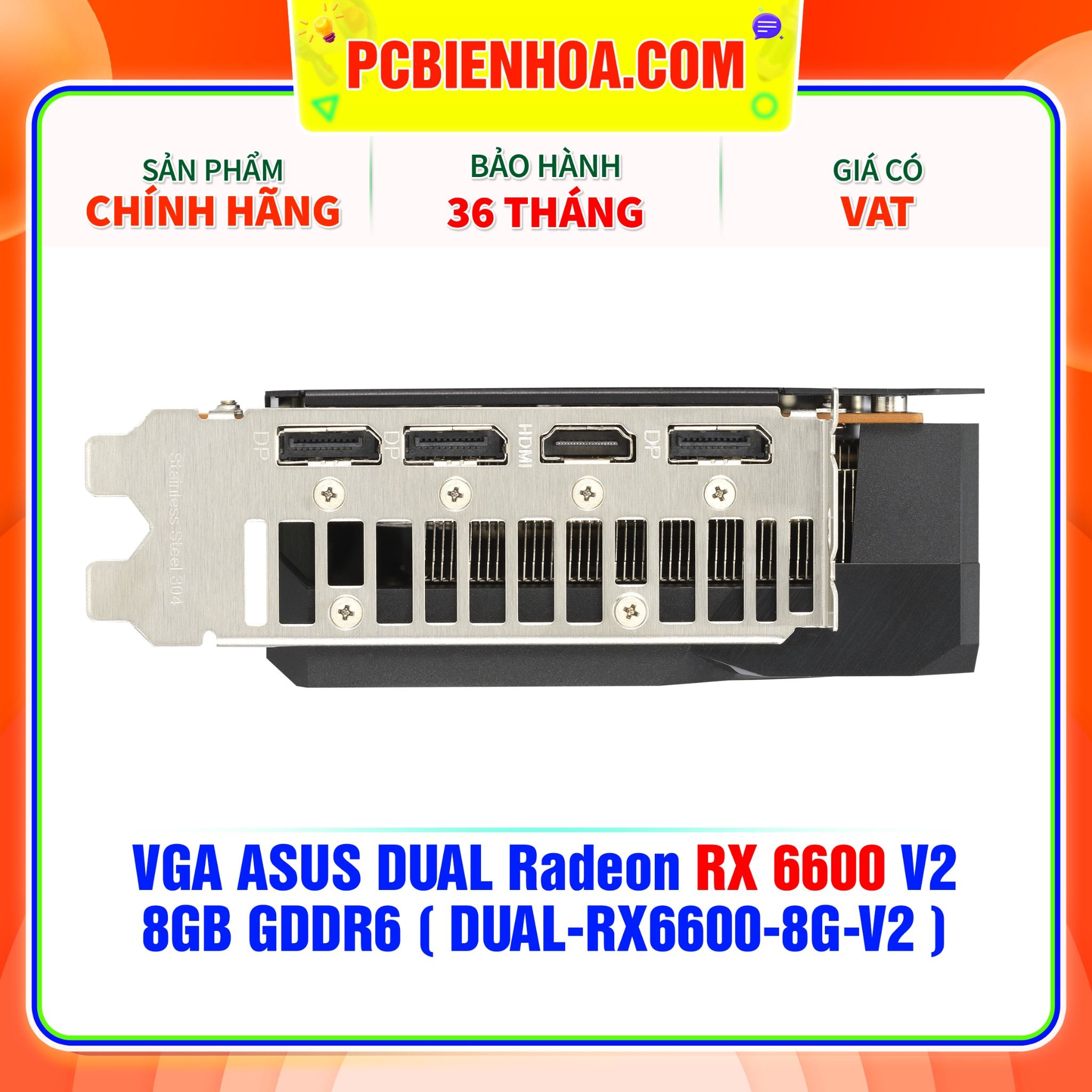  VGA ASUS DUAL Radeon RX 6600 V2 8GB GDDR6 ( DUAL-RX6600-8G-V2 ) 