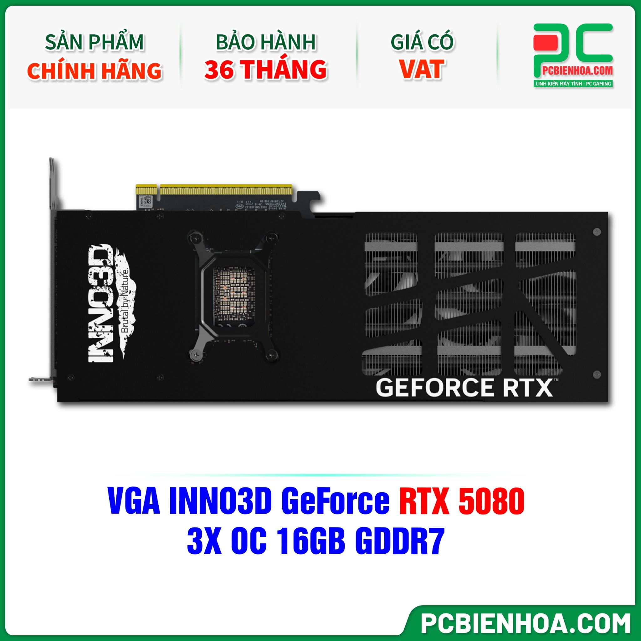 VGA INNO3D GeForce RTX 5080 3X OC 16GB GDDR7