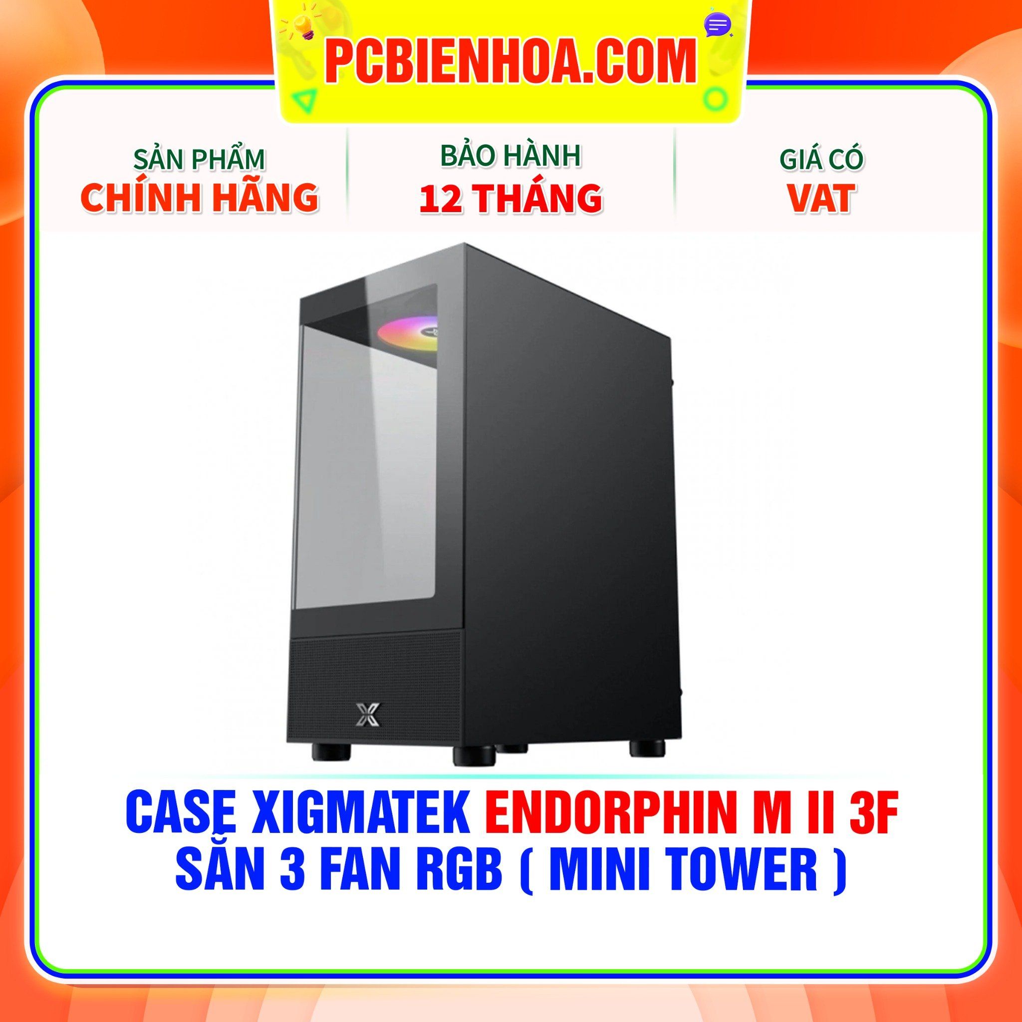  CASE XIGMATEK ENDORPHIN M II 3F - SẴN 3 FAN RGB ( MINI TOWER - EN42911 ) 