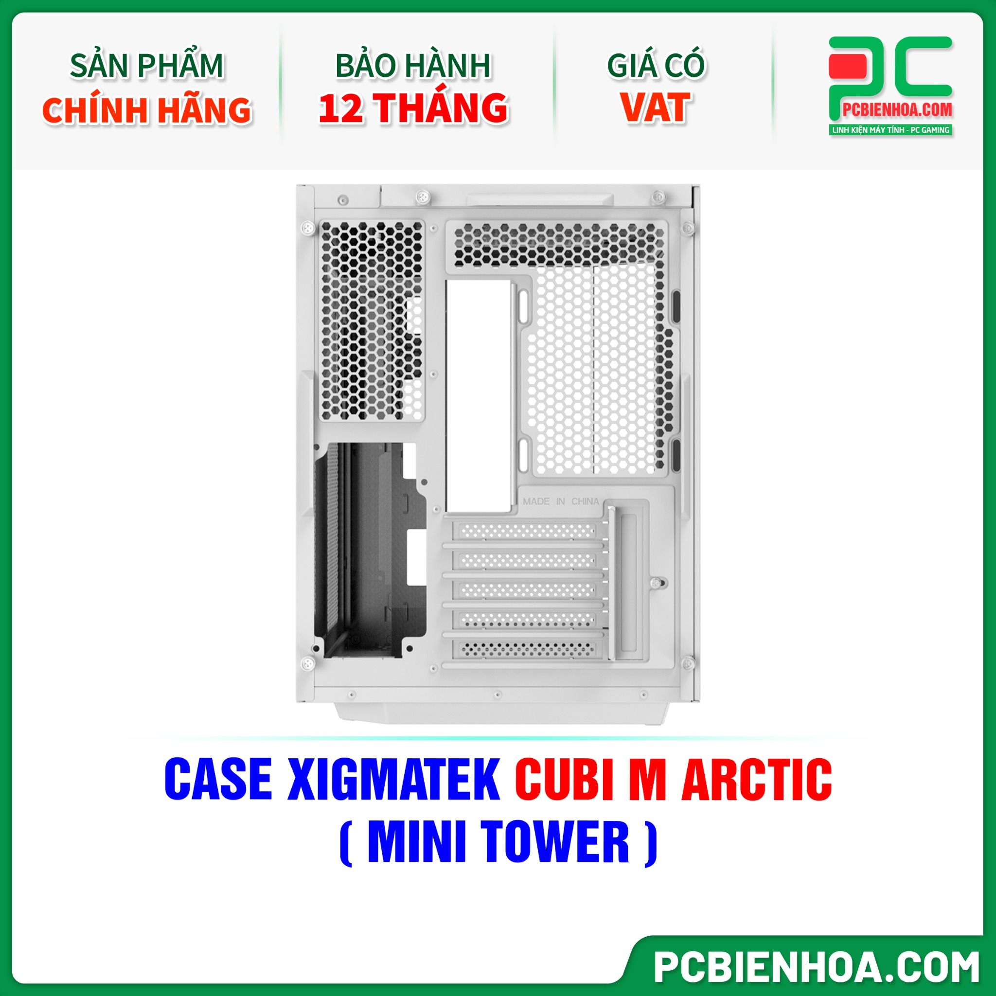 CASE XIGMATEK CUBI M ARCTIC - CHƯA KÈM FAN ( MINI TOWER - EN42782 )