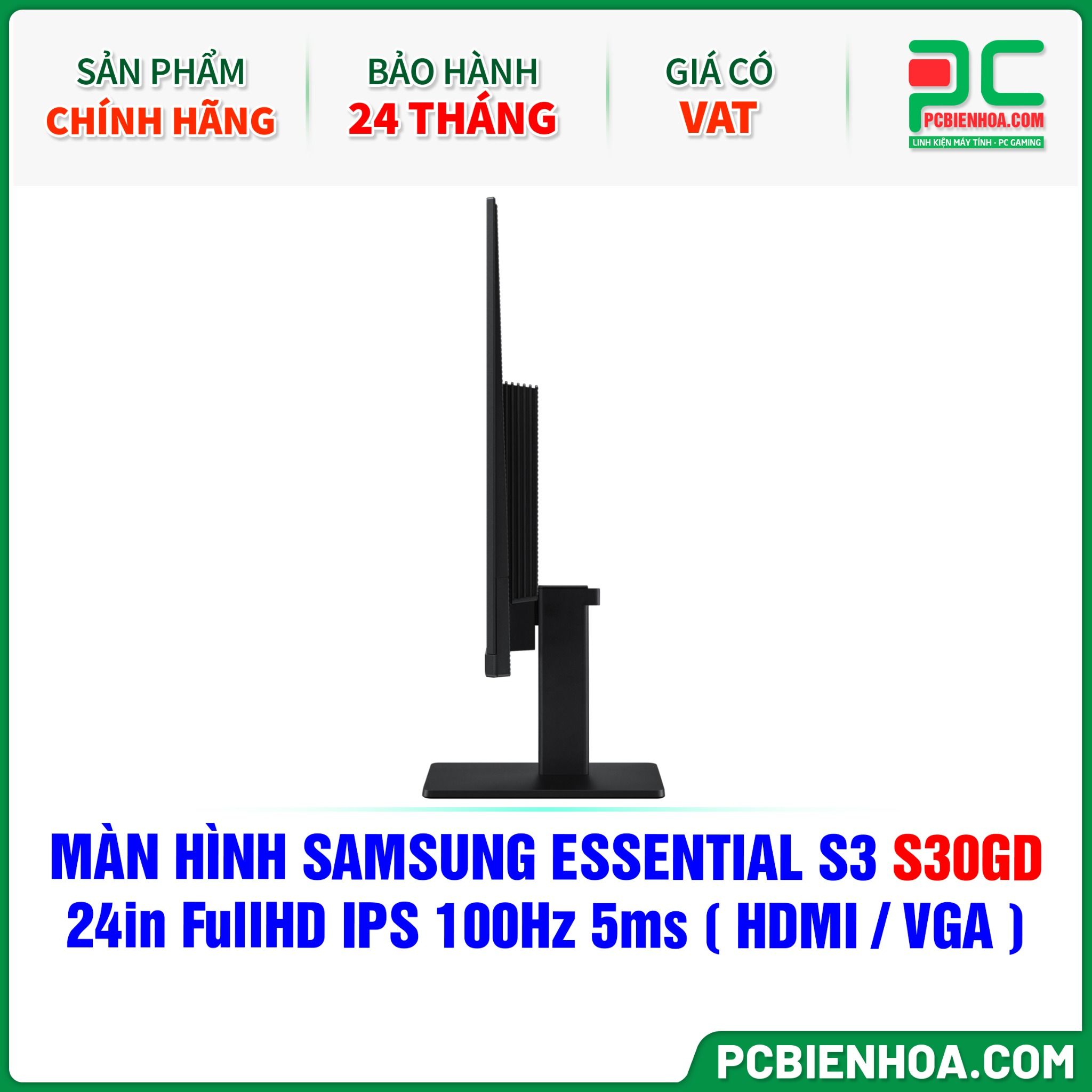 MÀN HÌNH SAMSUNG ESSENTIAL S3 S30GD - 24in FullHD IPS 100Hz 5ms ( HDMI / VGA ) - LS24D300GAEXXV
