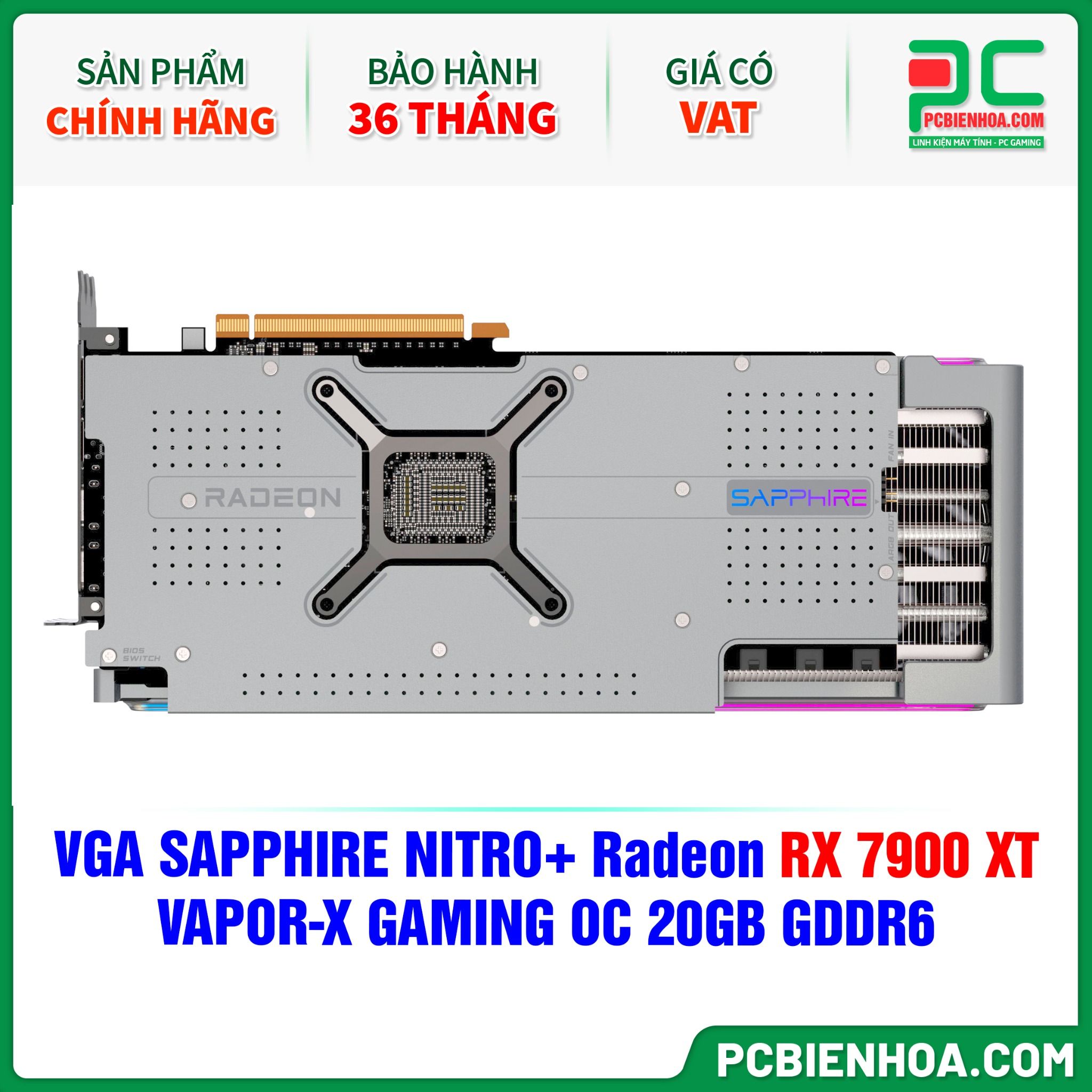 VGA SAPPHIRE NITRO+ Radeon RX 7900 XT VAPOR-X GAMING OC 20GB GDDR6 (11323-01-40G)