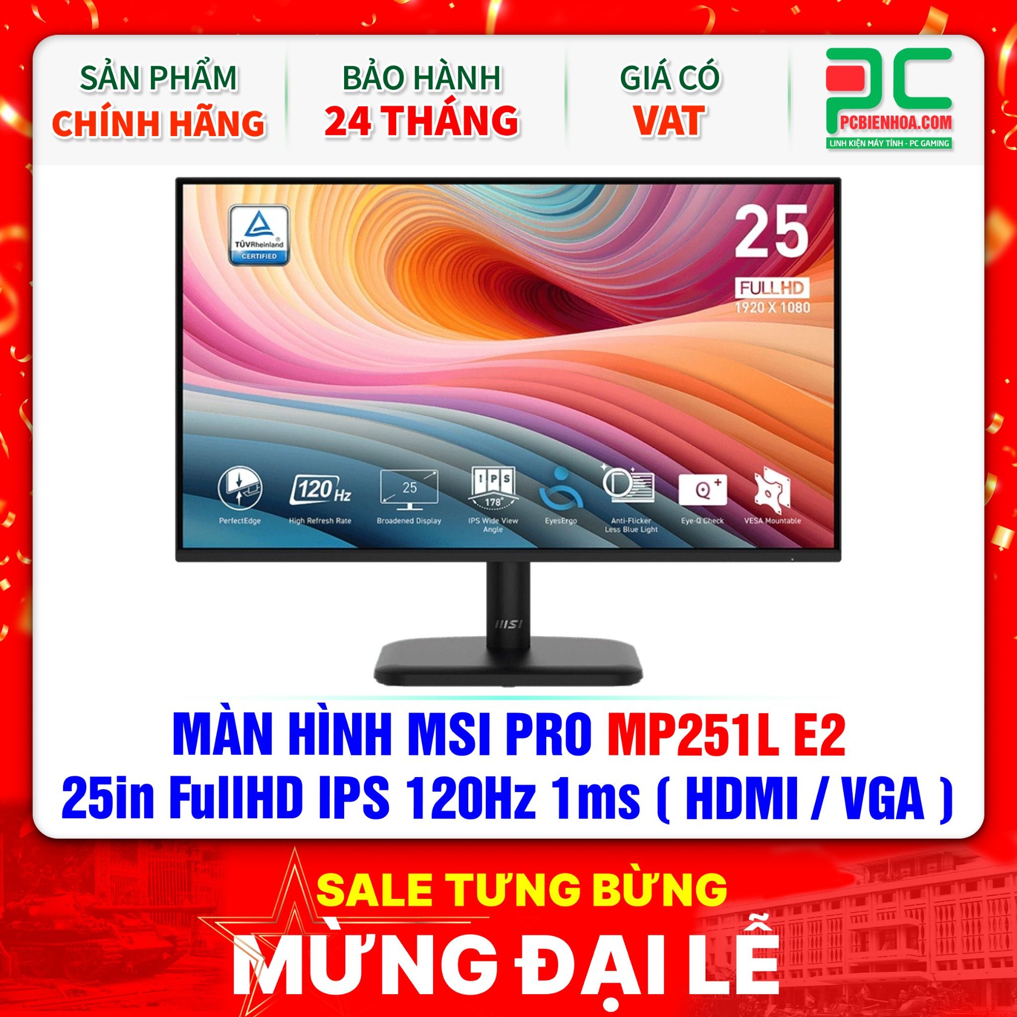 MÀN HÌNH MSI PRO MP251L E2 - 25in FullHD IPS 120Hz 1ms ( HDMI / VGA )