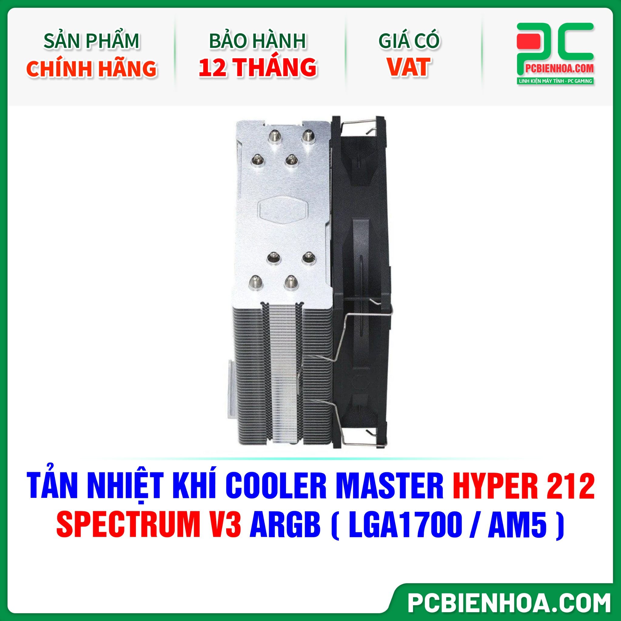 TẢN NHIỆT KHÍ COOLER MASTER HYPER 212 SPECTRUM V3 ARGB ( HỖ TRỢ SOCKET LGA1700 / AM5 )