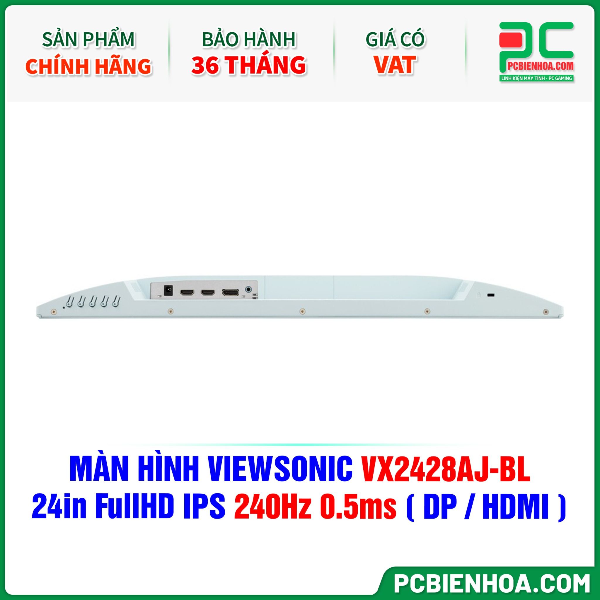 MÀN HÌNH VIEWSONIC VX2428AJ-BL MÀU XANH - 24in FullHD IPS 240Hz 0.5ms ( DP / HDMI )