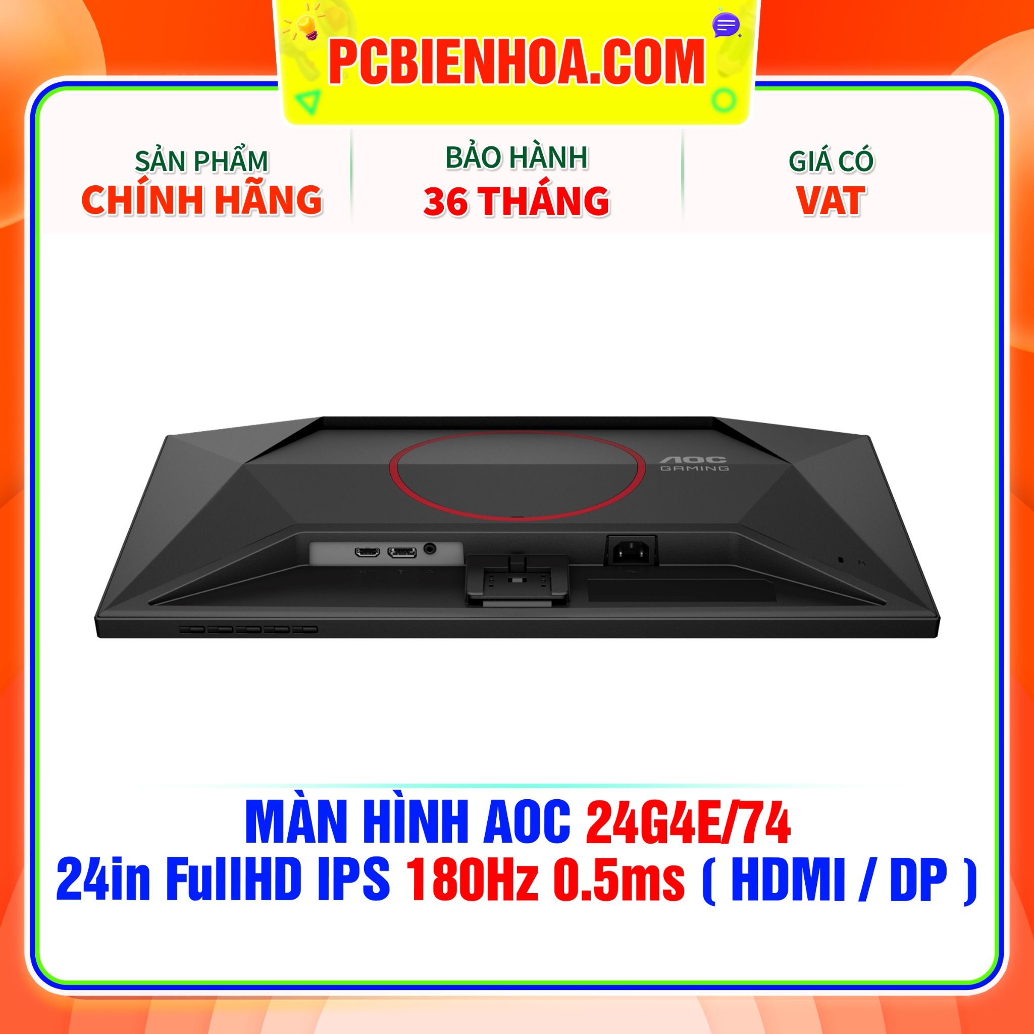  MÀN HÌNH AOC 24G4E/74 - 24in FullHD IPS 180Hz 0.5ms ( HDMI / DP ) 