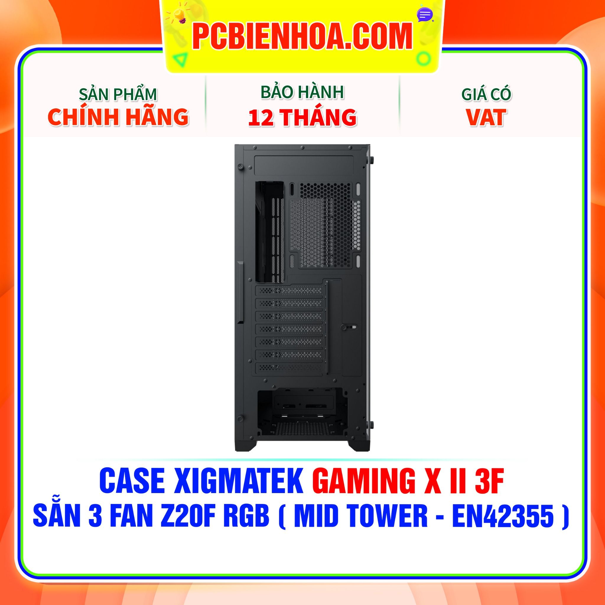  CASE XIGMATEK GAMING X II 3F - SẴN 3 FAN Z20F RGB ( MID TOWER - EN42355 ) 