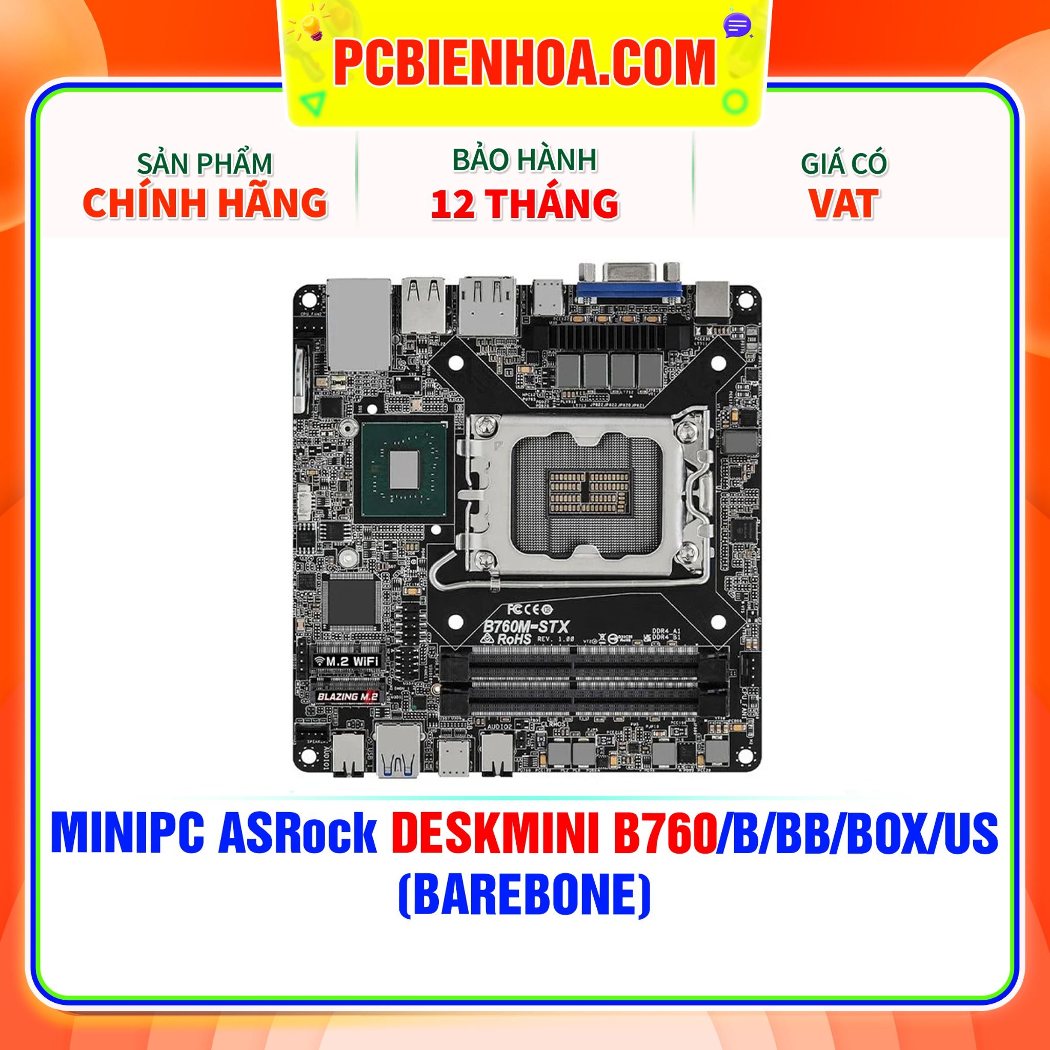  MINIPC ASRock DESKMINI B760/B/BB/BOX/US (BAREBONE) 